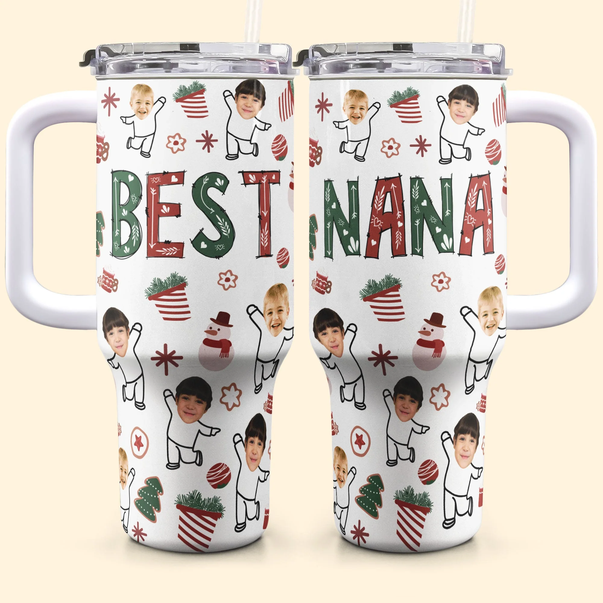 Best Nana - Personalized Photo 40oz Tumbler With Straw - Image 6