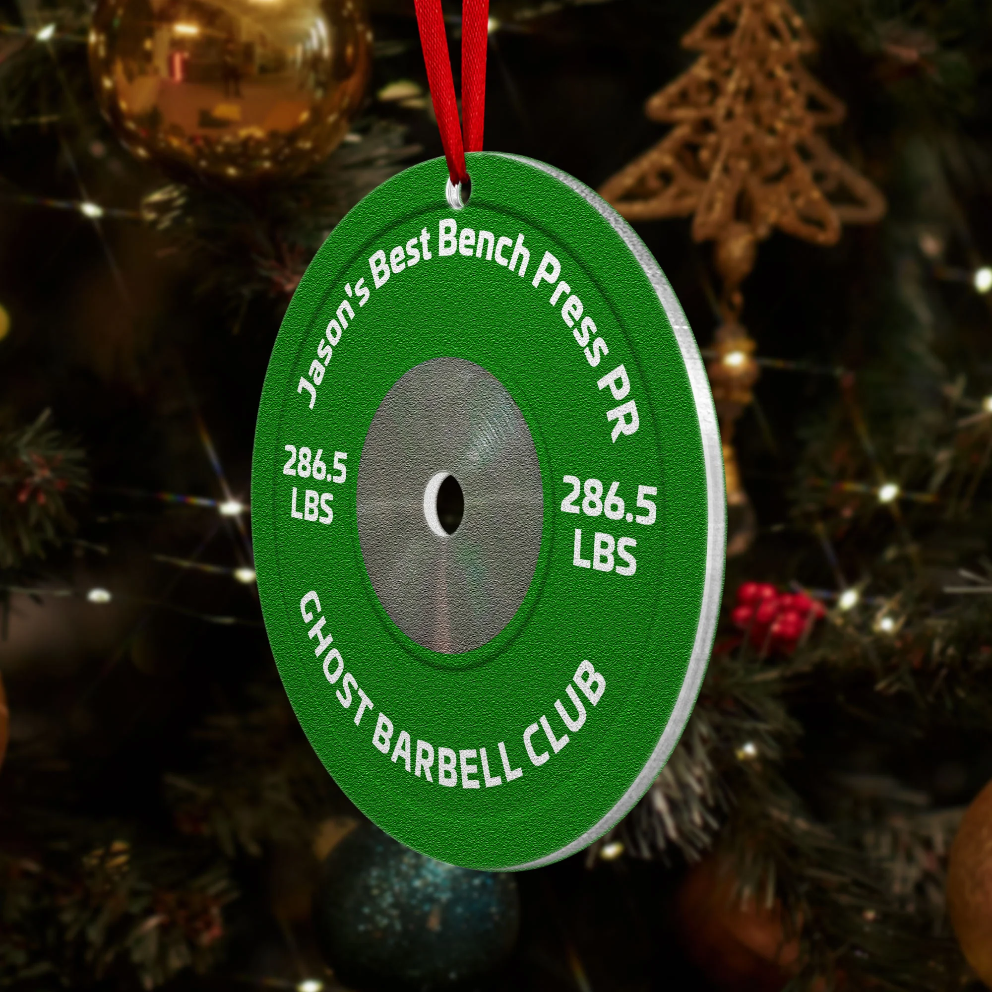 [Only available in the U.S] Best PR On Weight Plate - Personalized Aluminum Ornament - Image 4
