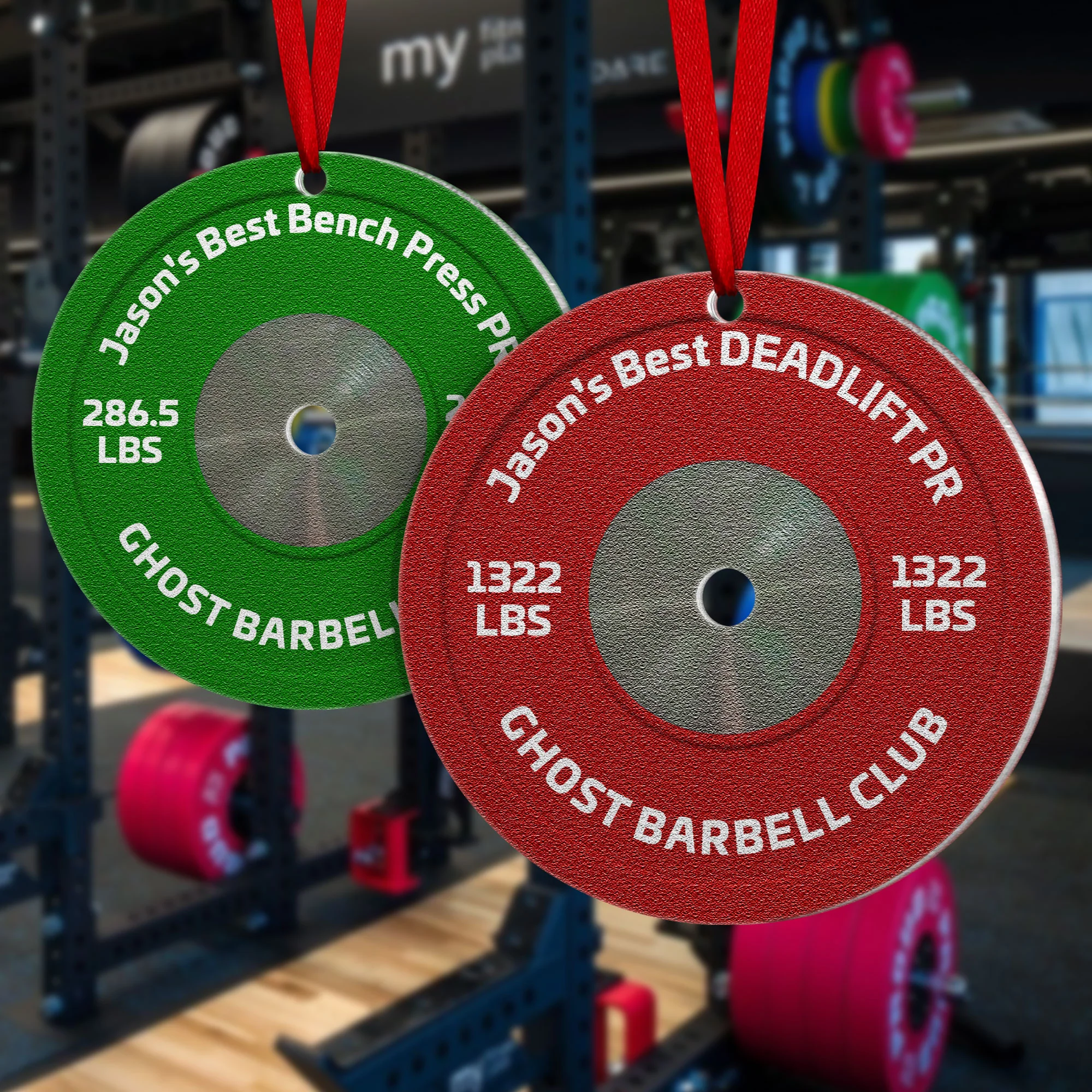 [Only available in the U.S] Best PR On Weight Plate - Personalized Aluminum Ornament - Image 6