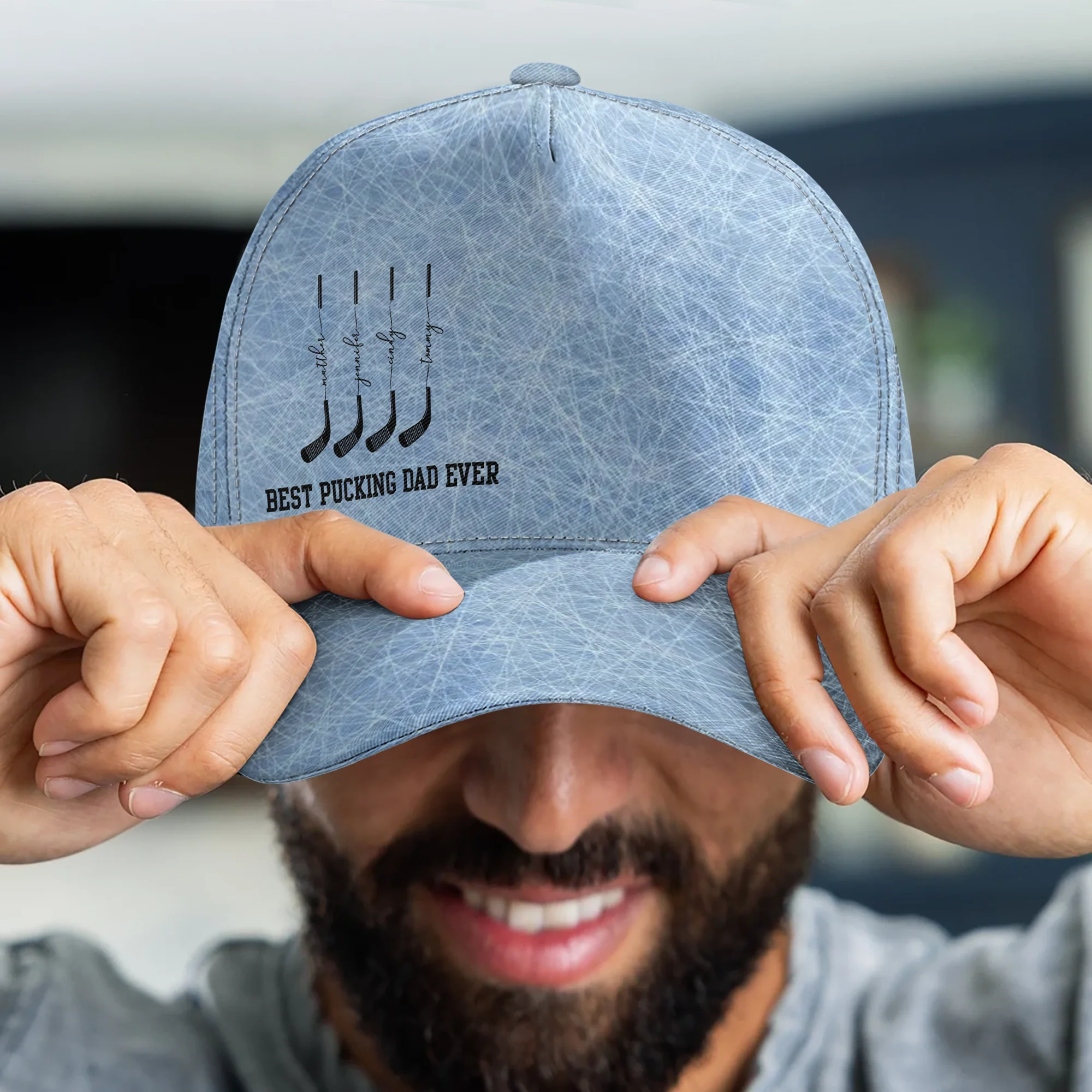 Best Pucking Dad, Grandpa - Personalized Cap - Image 4