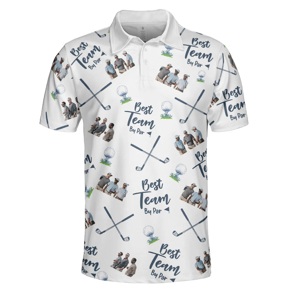 Best Team By Par - Personalized Photo Polo Shirt - Image 5