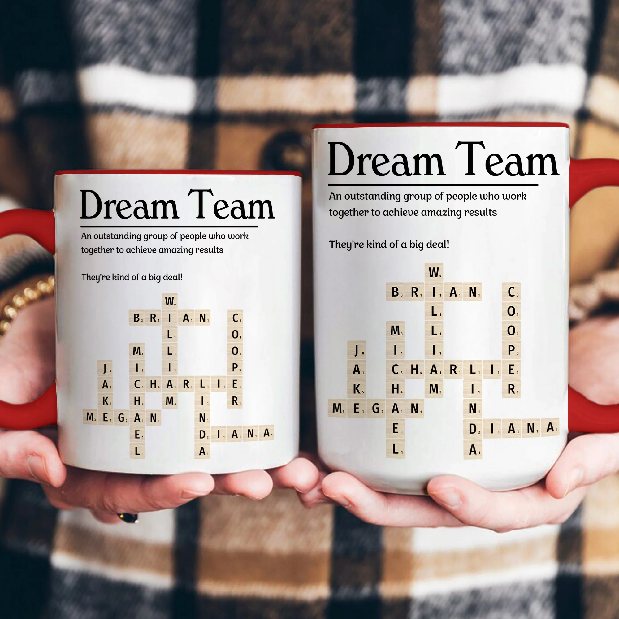 Best Team Coworker Gifts Custom Name Scrabble Words - Personalized Mug - Image 4