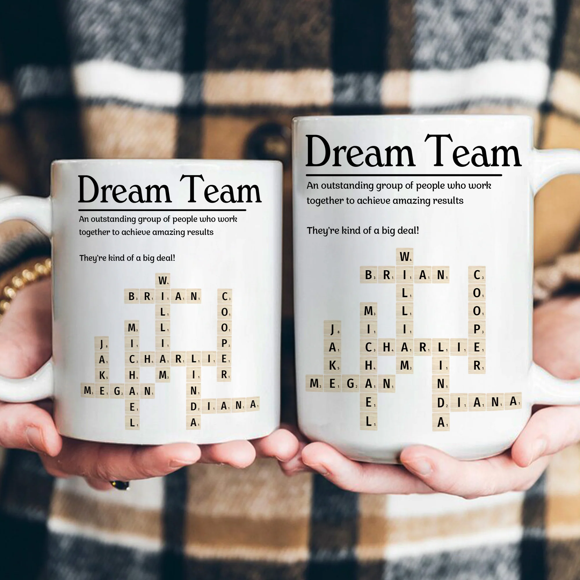 Best Team Coworker Gifts Custom Name Scrabble Words - Personalized Mug - Image 5