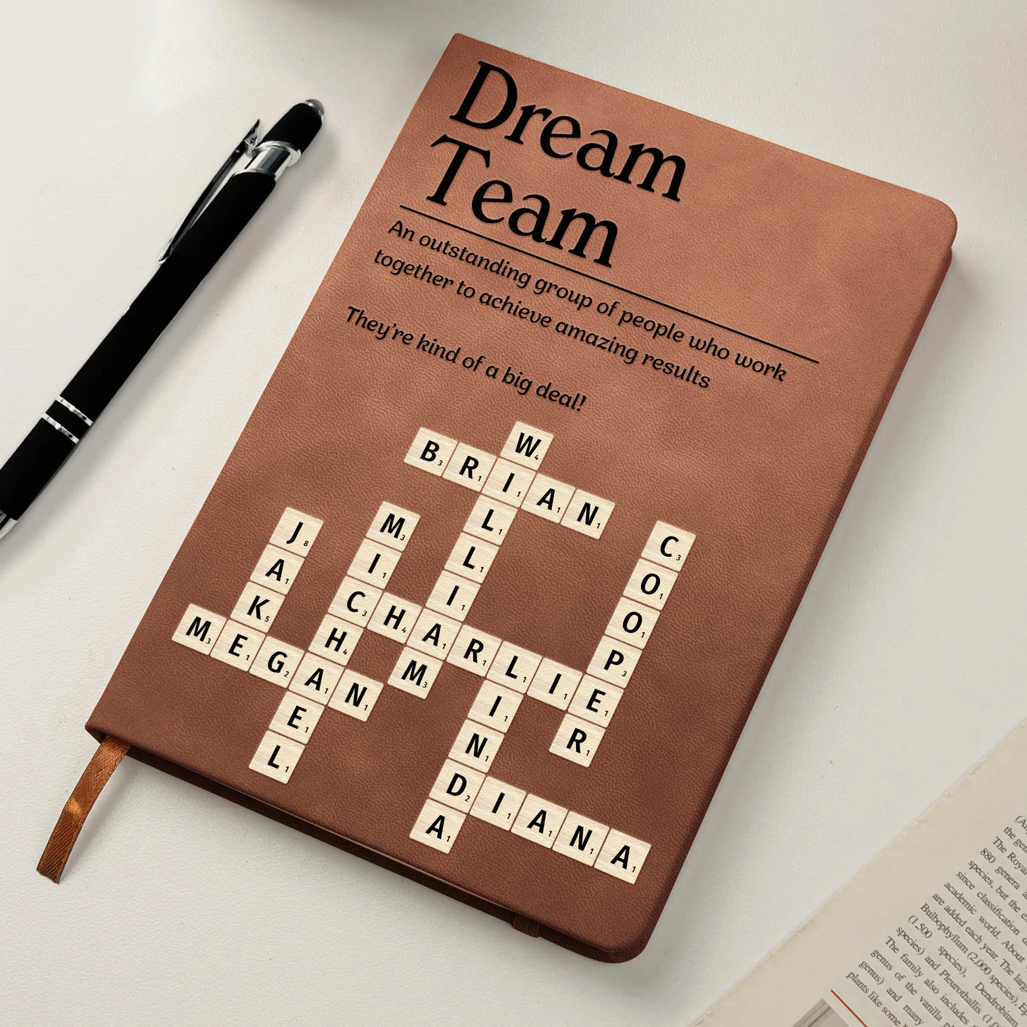 Best Team Coworker Mug Scrabble Custom Name Thank You Gift For Coworkers, Friends - Personalized Journal - Image 5