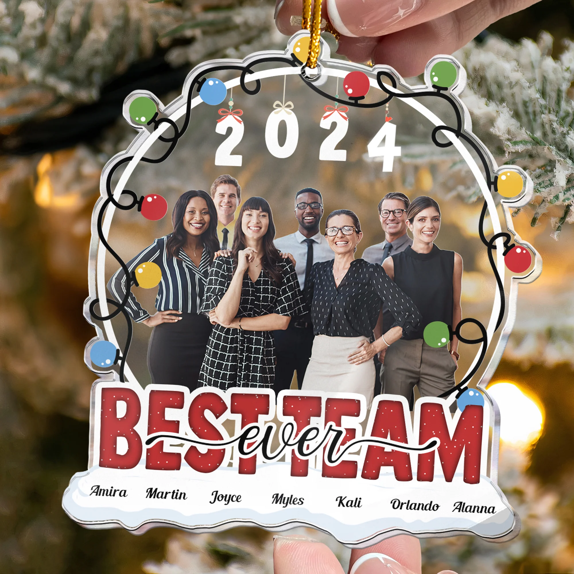 Best Team Ever - Personalized Acrylic Photo Ornament - Image 4