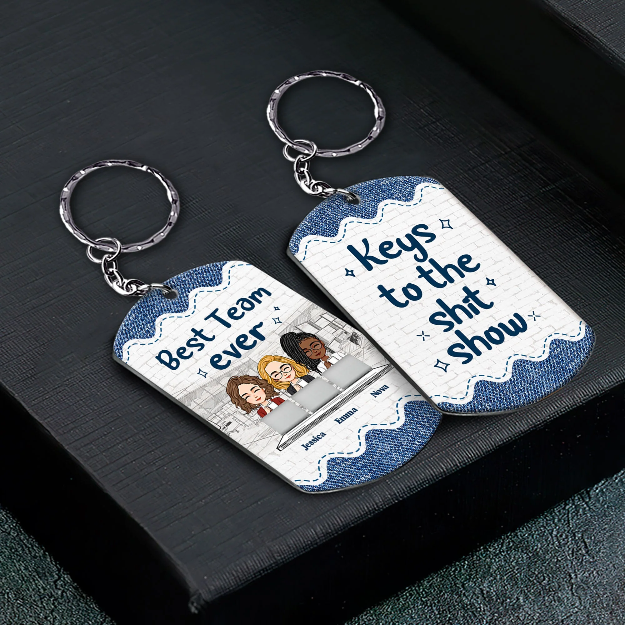 Best Team Ever - Personalized Keychain - Image 2