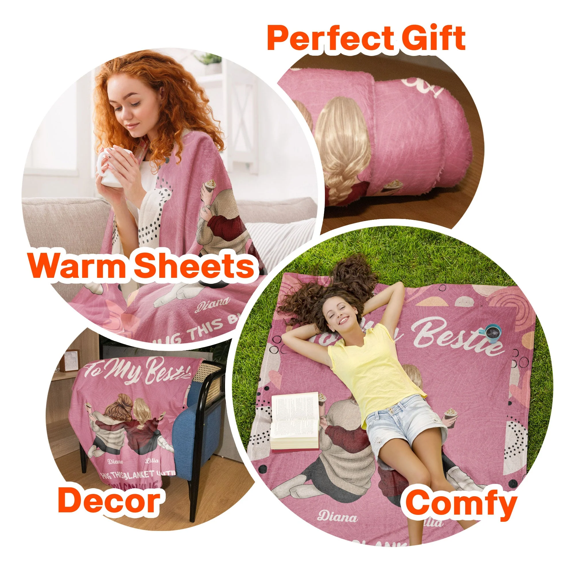 Bestie Hug This Blanket Until You Can Hug Me - Personalized Blanket - Image 6