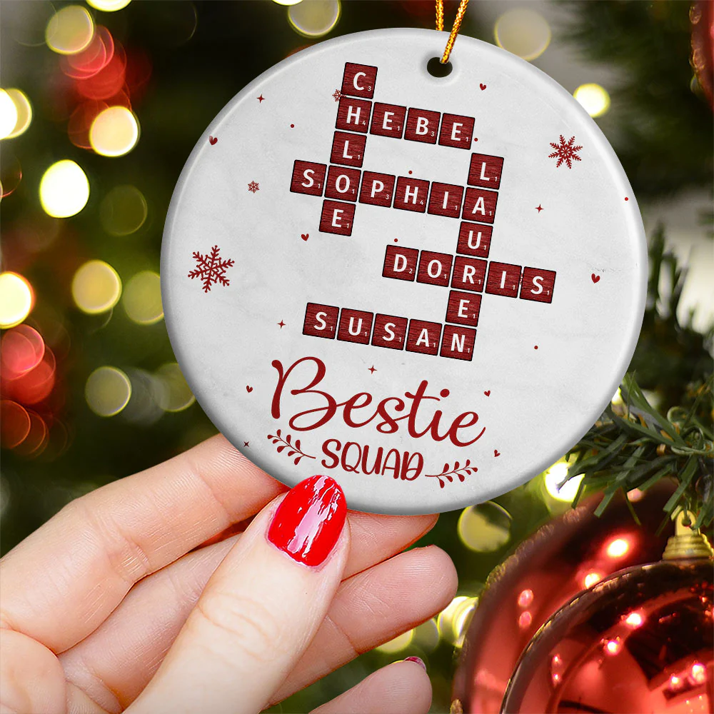 Bestie Squads - Personalized Ceramic Ornament - Image 3