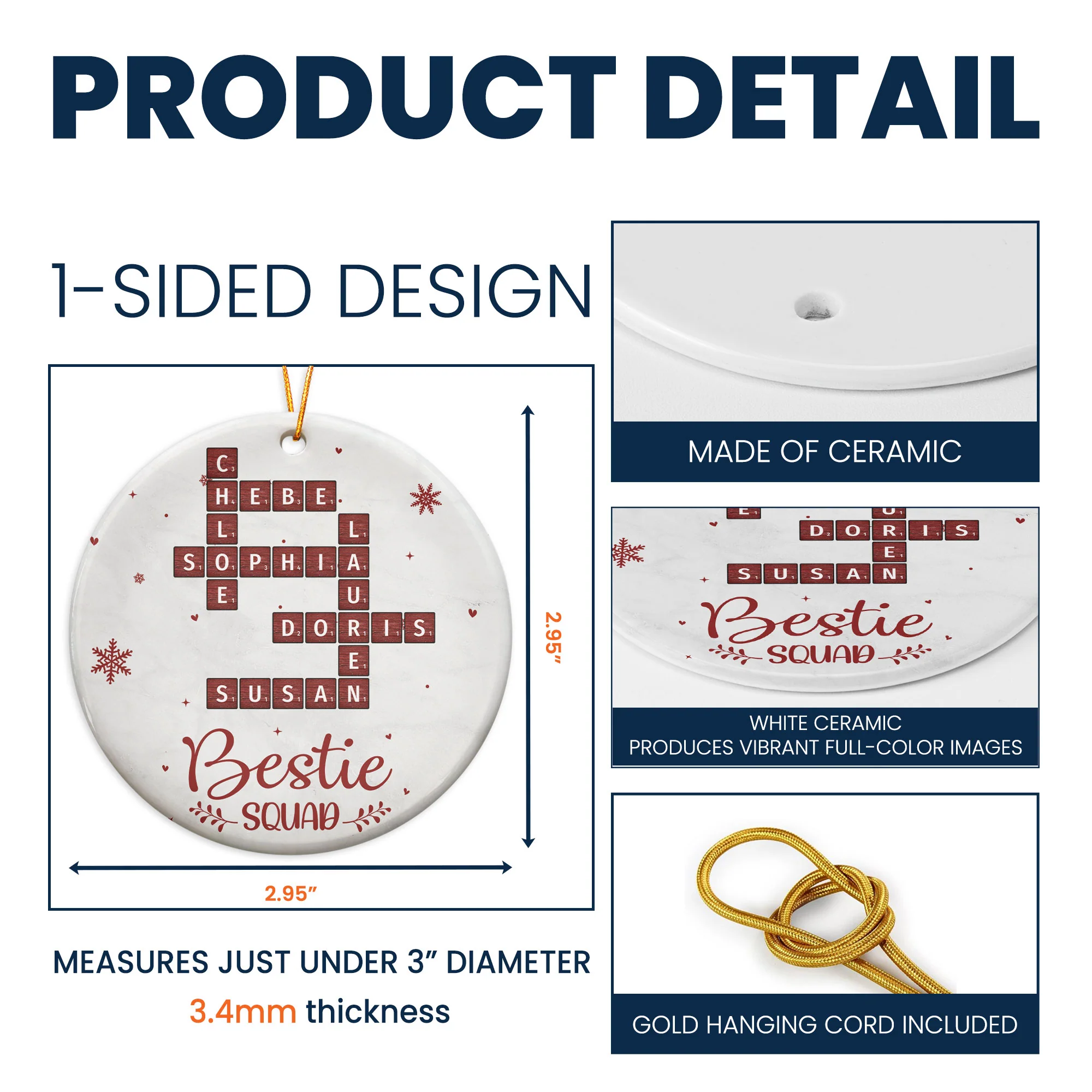 Bestie Squads - Personalized Ceramic Ornament - Image 5