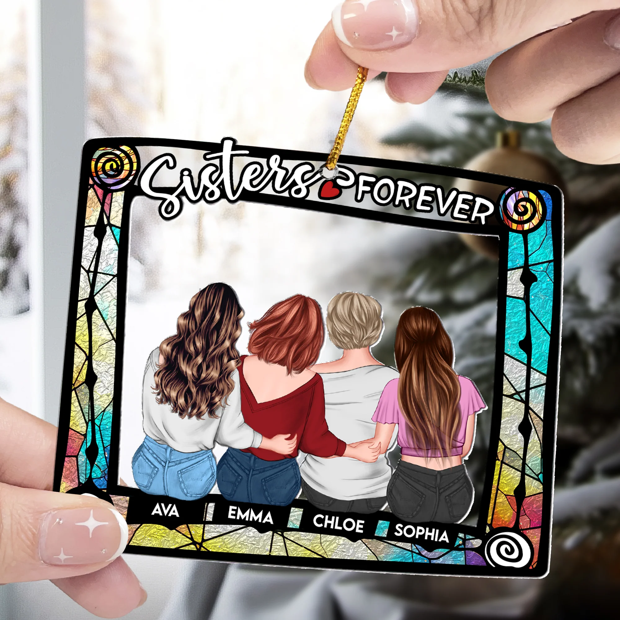 Besties Are Forever - Personalized Acrylic Ornament - Image 2