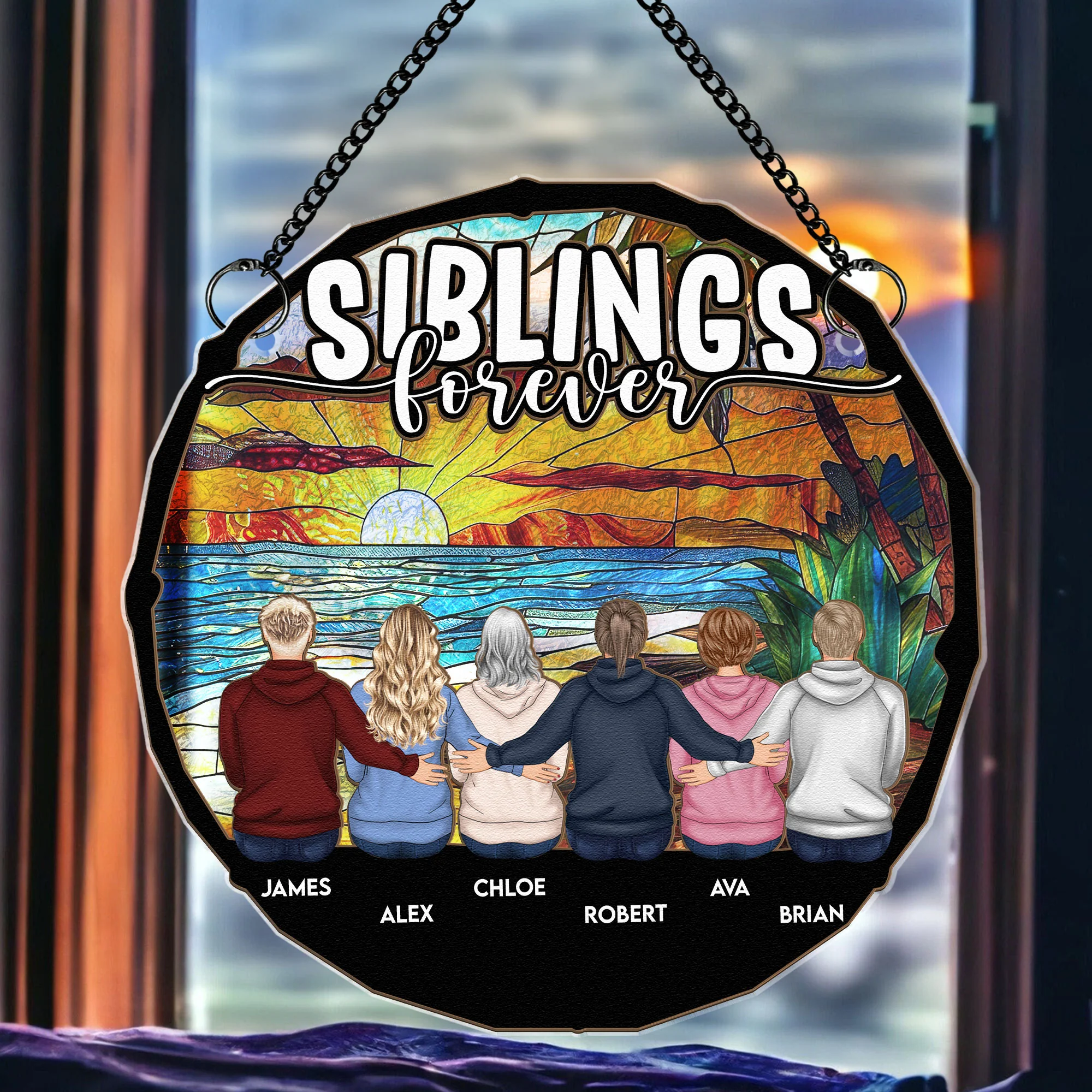 Besties For Life - Personalized Window Hanging Suncatcher Ornament - Image 4