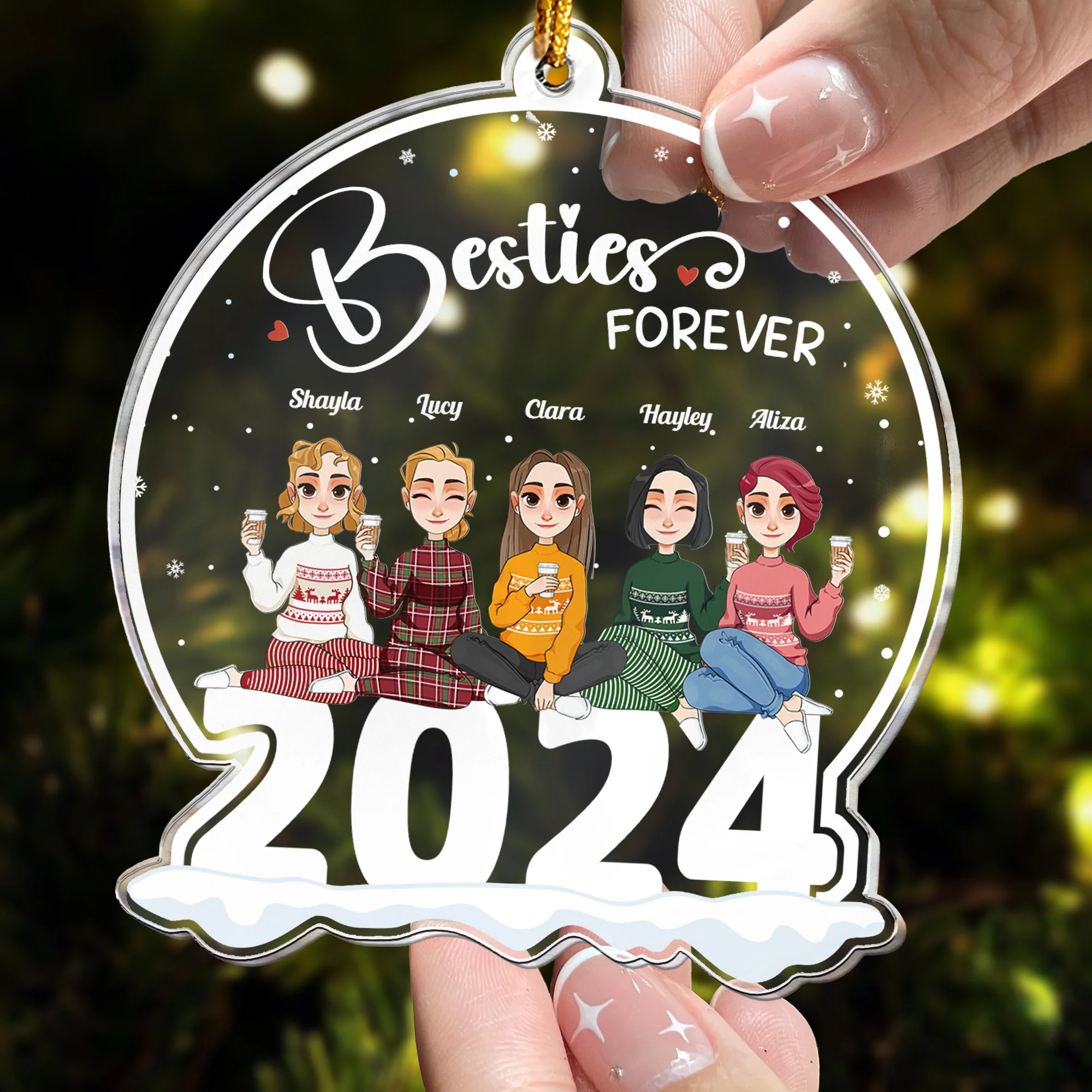Besties Forever - Limited Edition - Personalized Acrylic Ornament - Image 2