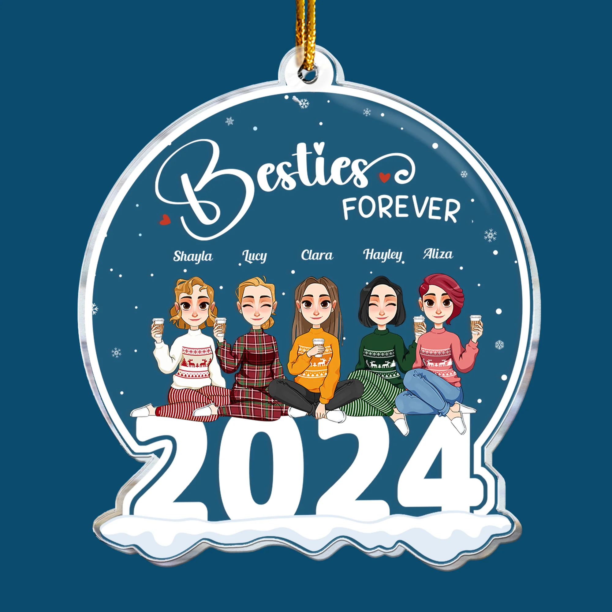 Besties Forever - Limited Edition - Personalized Acrylic Ornament - Image 4