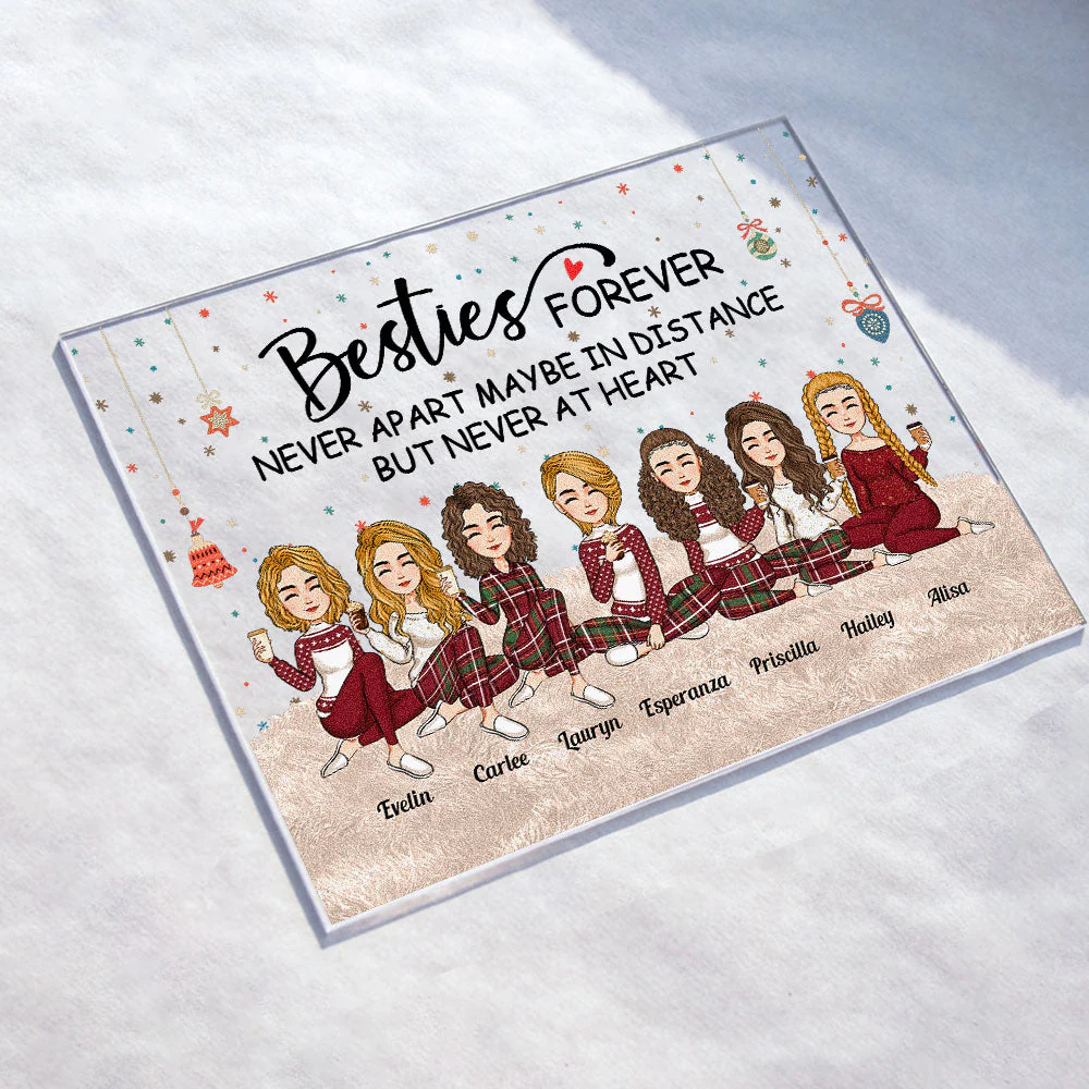 Besties Forever Never Apart - Personalized Acrylic Plaque - Christmas, New Year, Loving Gift For Sistas, Sister, Besties, Best Friends, Soul Sisters - Image 2