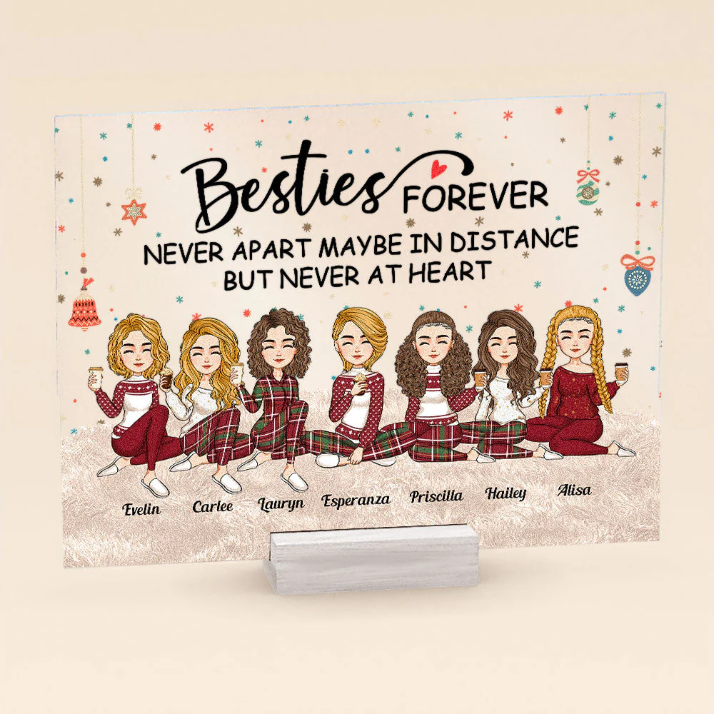 Besties Forever Never Apart - Personalized Acrylic Plaque - Christmas, New Year, Loving Gift For Sistas, Sister, Besties, Best Friends, Soul Sisters - Image 3