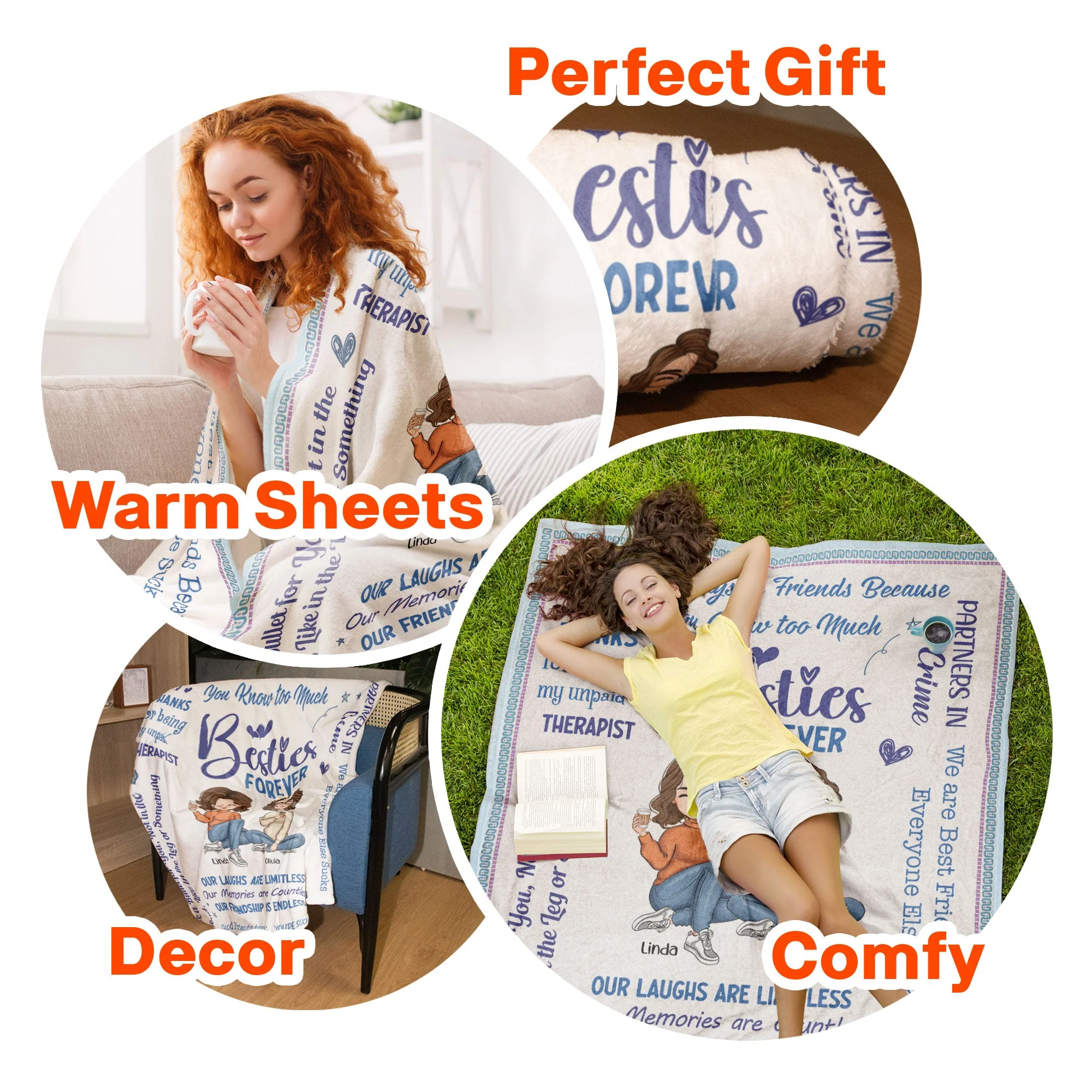 Besties Forever - Personalized Friend Blanket - Image 6