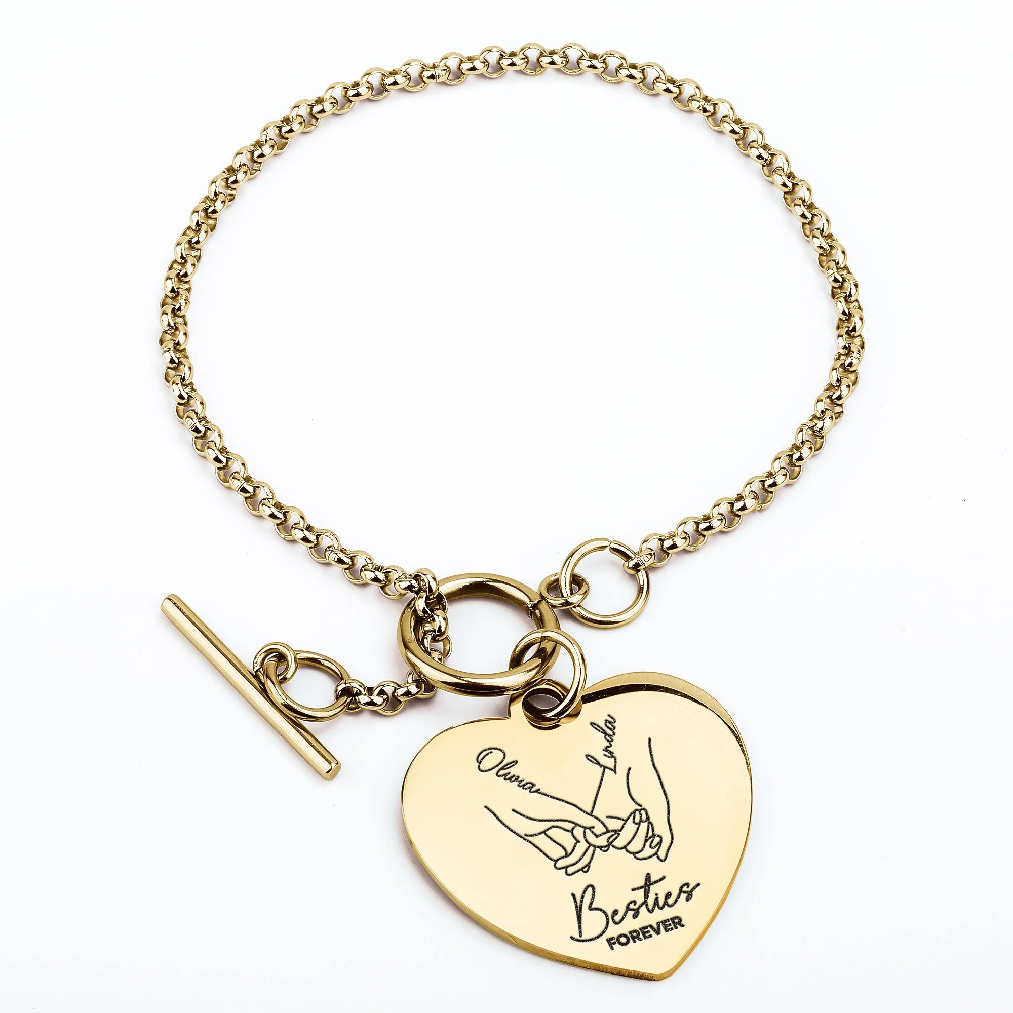 Besties Forever - Personalized Heart Bracelet - Image 5