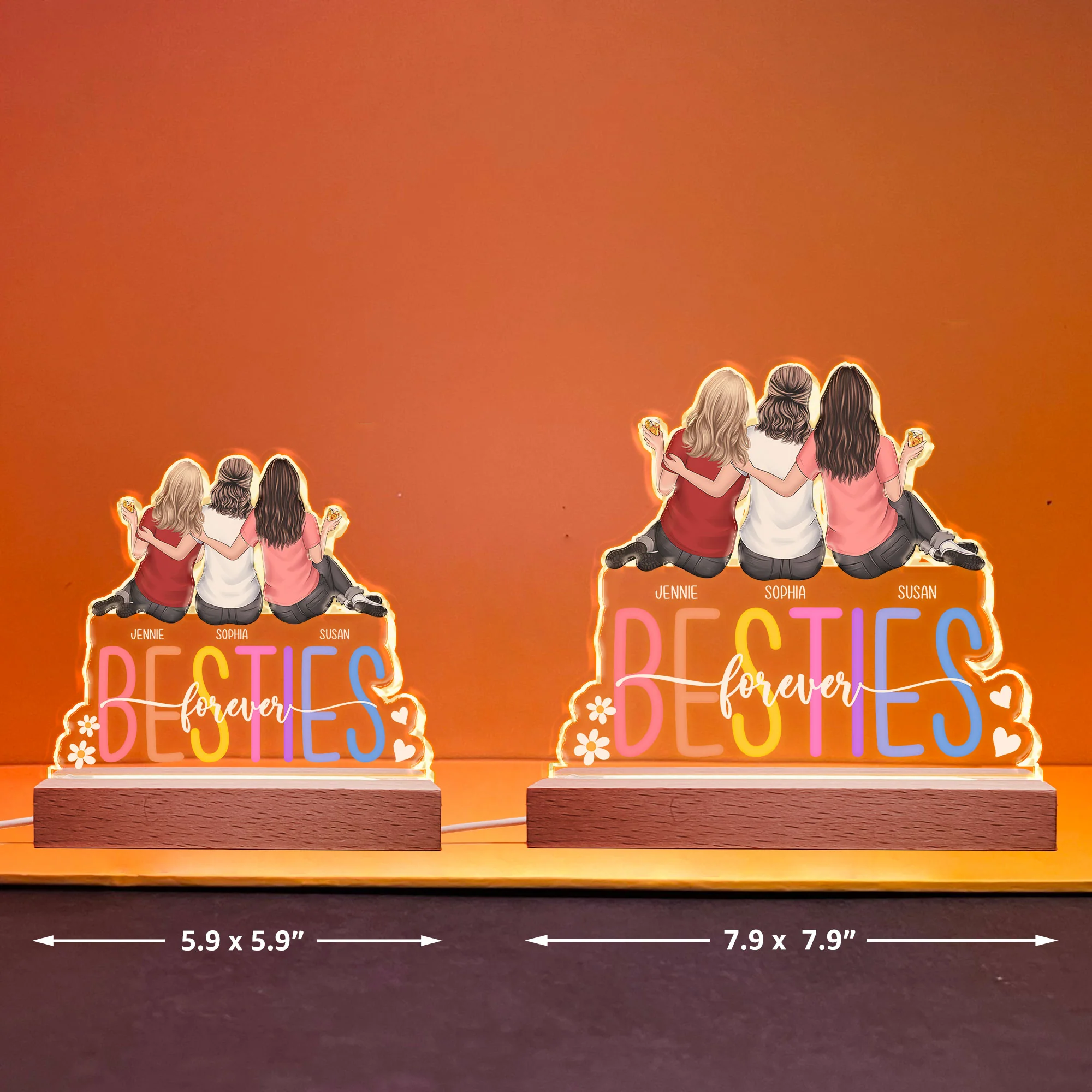 Besties Forever - Personalized LED Light - Image 5