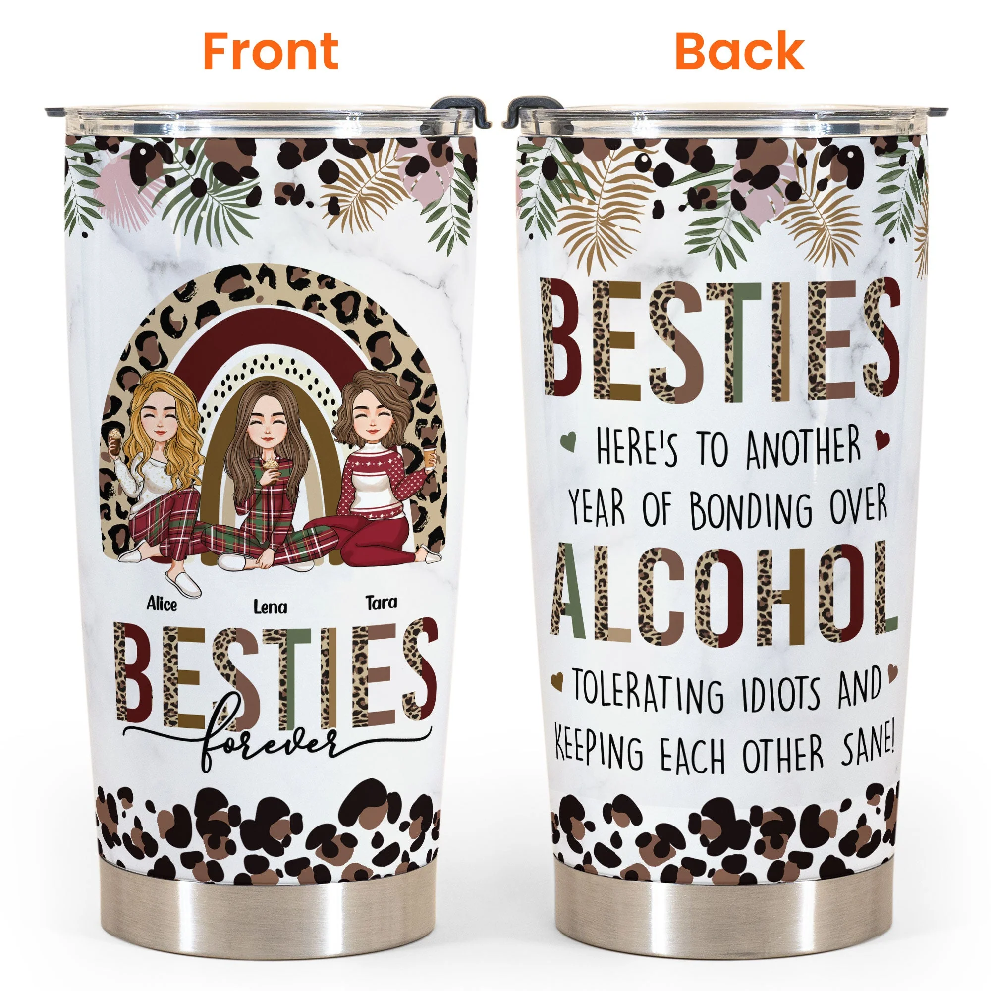 Besties Forever We Wish A Mufuka Would - Personalized Tumbler Cup - Friendship Christmas Gift For Besties, Sisters, Sistas - Image 2