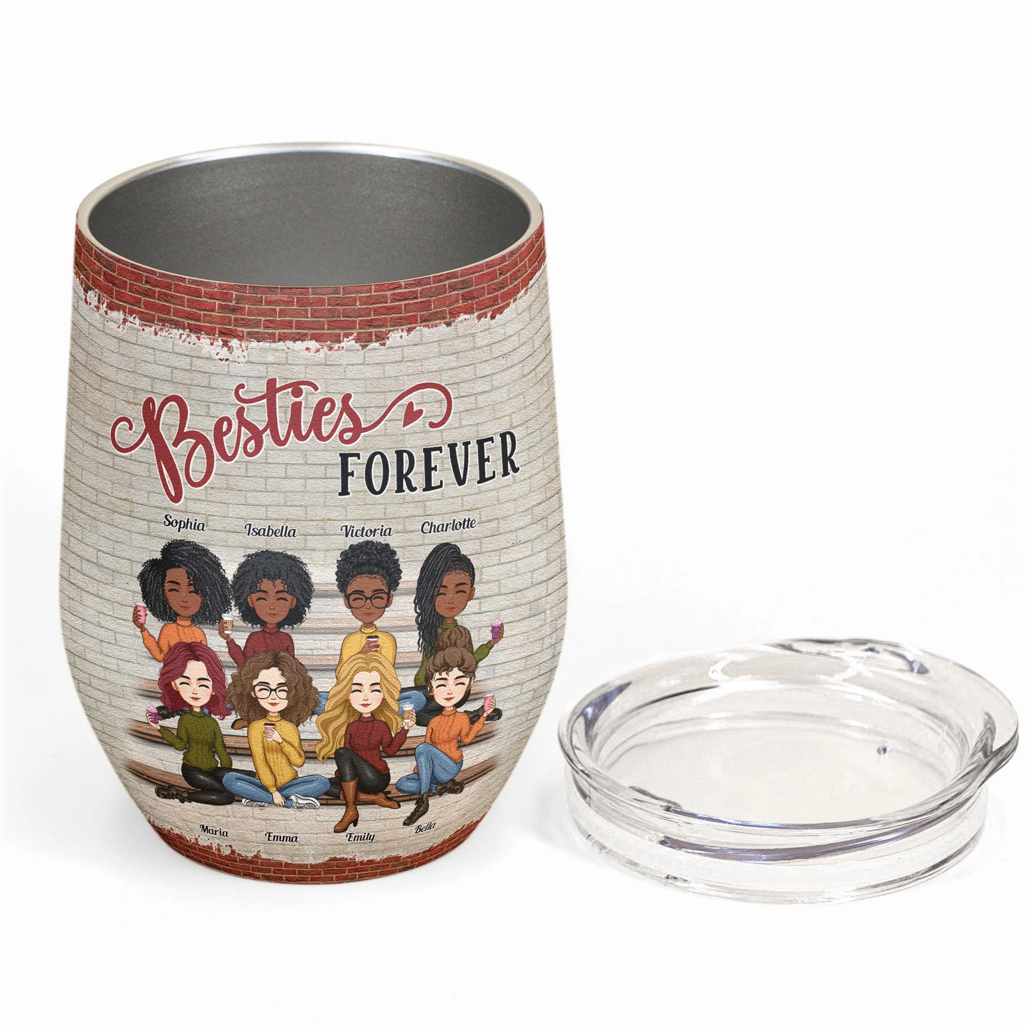 Besties Forever We're Not Sugar And Spice - Personalized Wine Tumbler - New Year Gift For Besties, BFF, Soul Sisters - Image 4