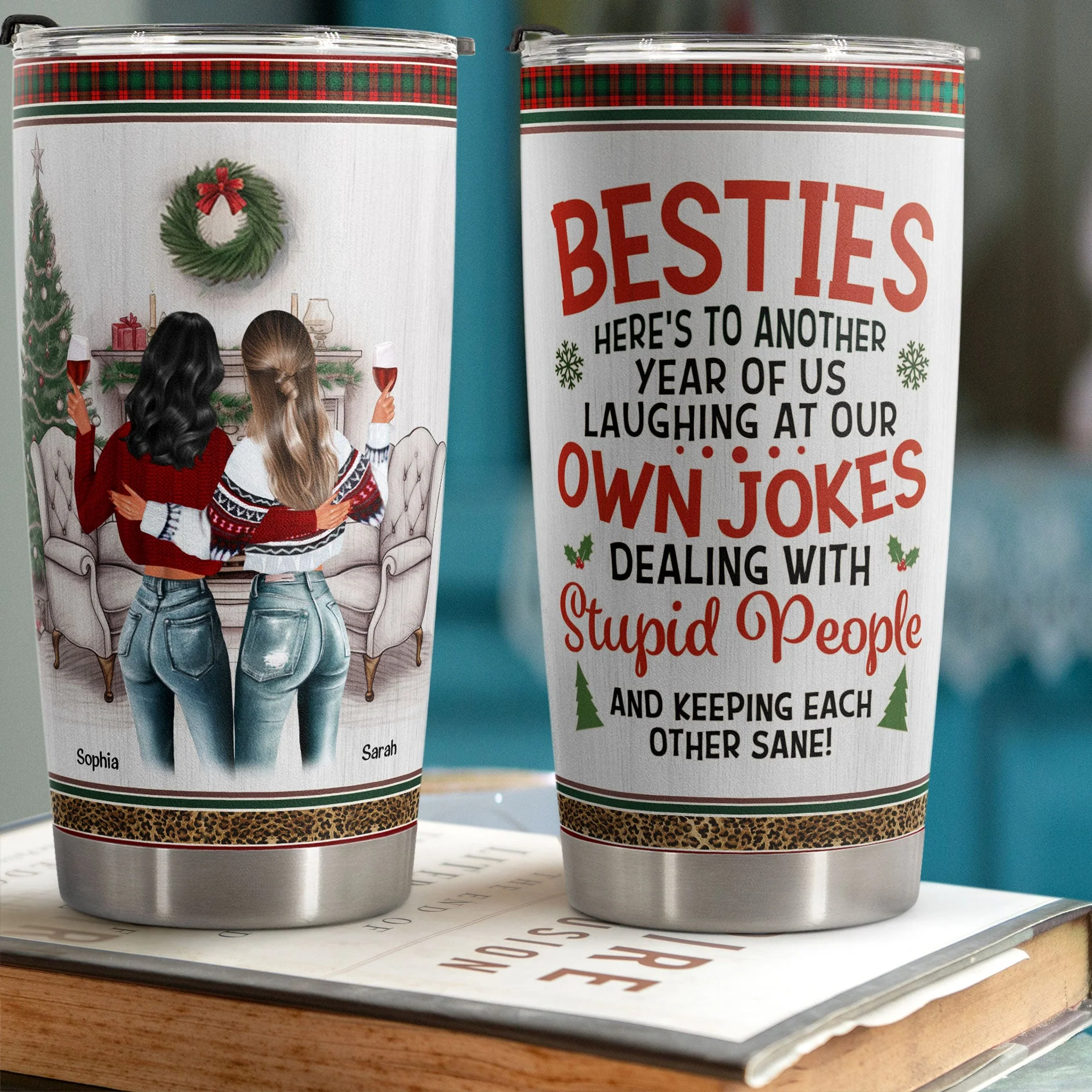 Besties Here's To Another Year Of Us - Personalized Tumbler Cup - Image 3