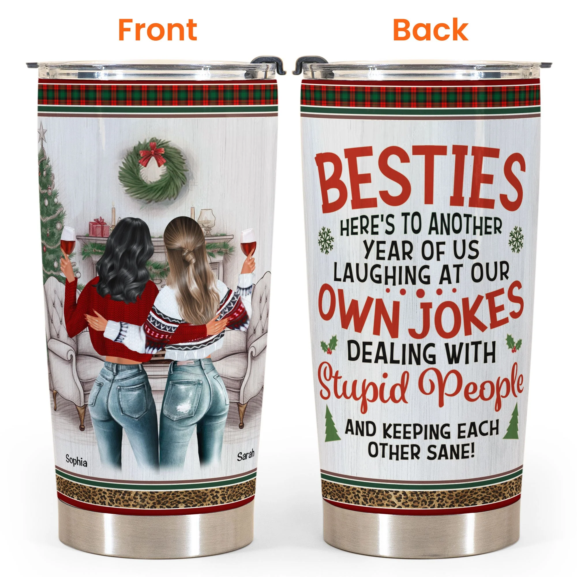 Besties Here's To Another Year Of Us - Personalized Tumbler Cup - Image 4