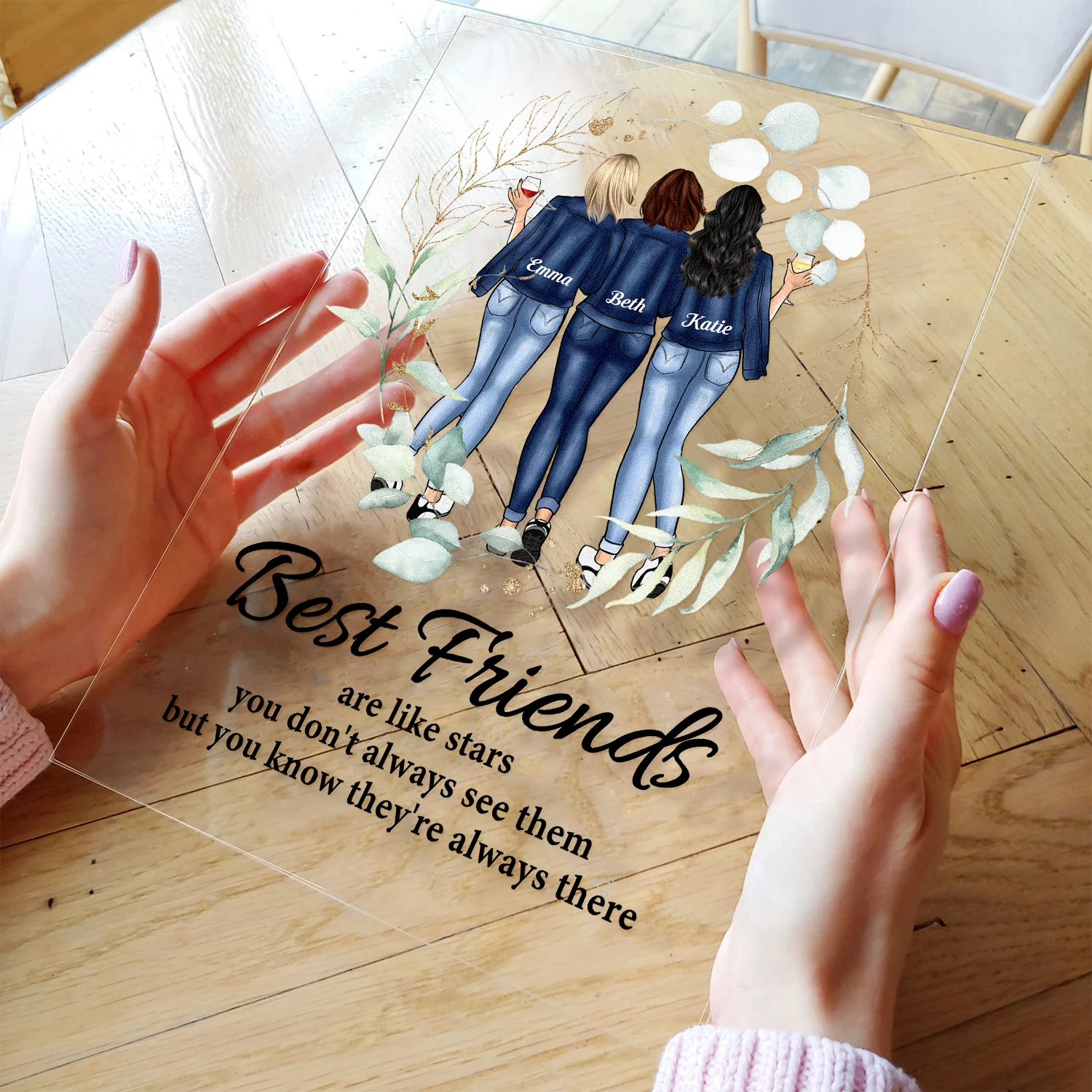 Besties Sisters Make The Good Times Better - Personalized Acrylic Plaque - Image 3