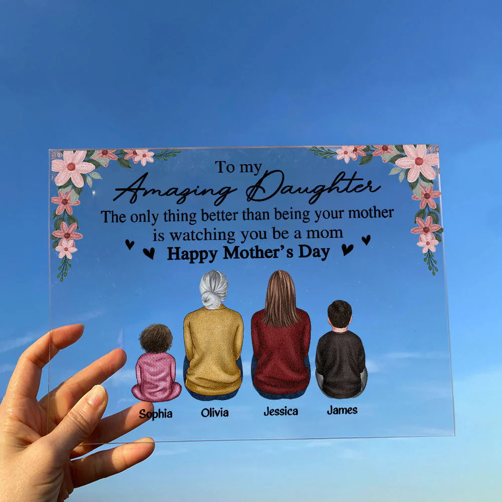 Better Being Your Mother Is Watching You Be A Mom - Personalized Acrylic Plaque - Image 3