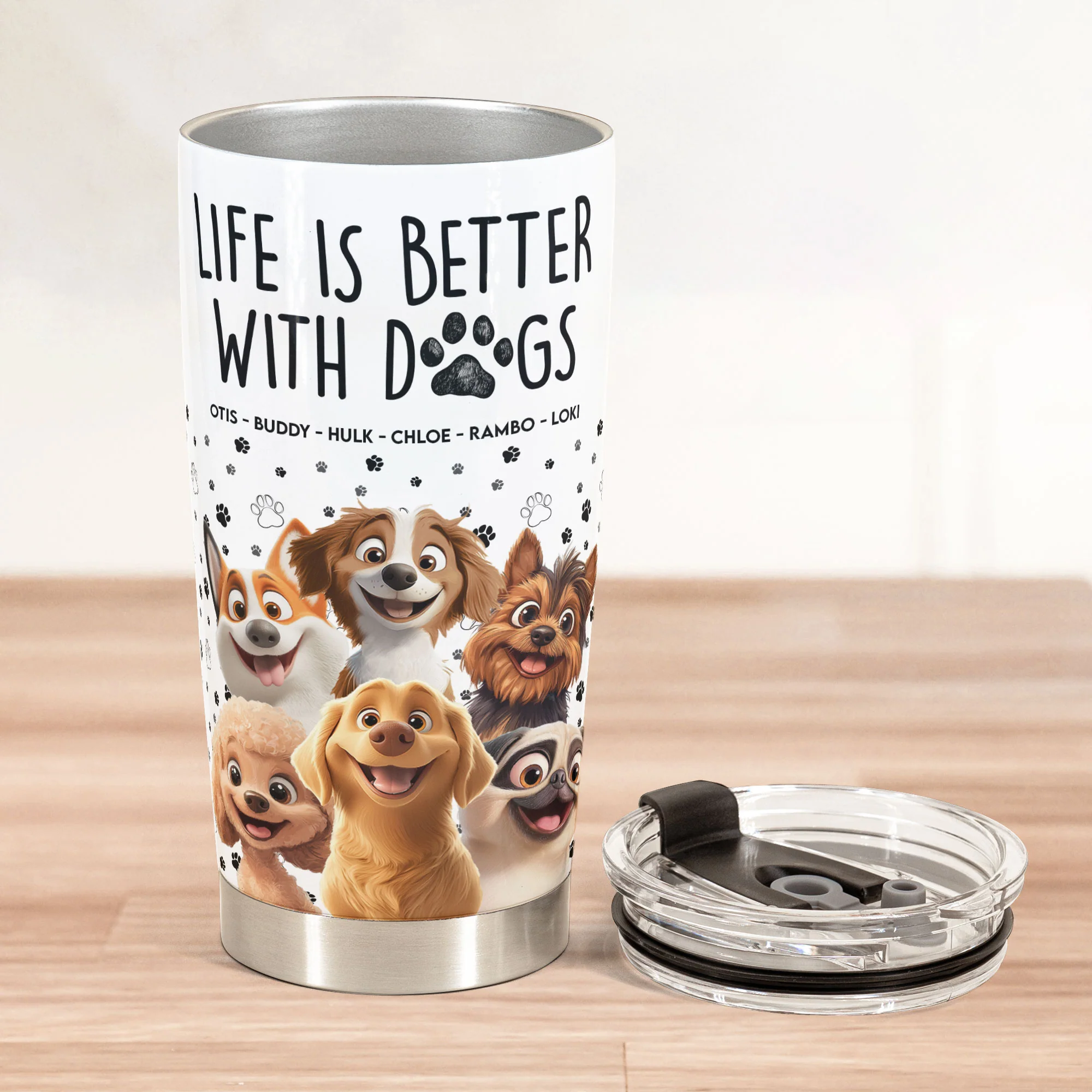Better With My Dogs - Personalized Tumbler Cup - Image 2
