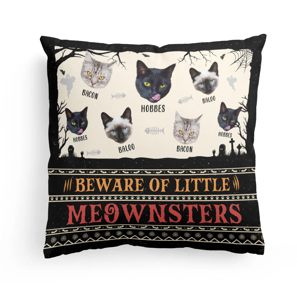 Beware Of Little Meownsters - Custom Photo Pillow - Image 6