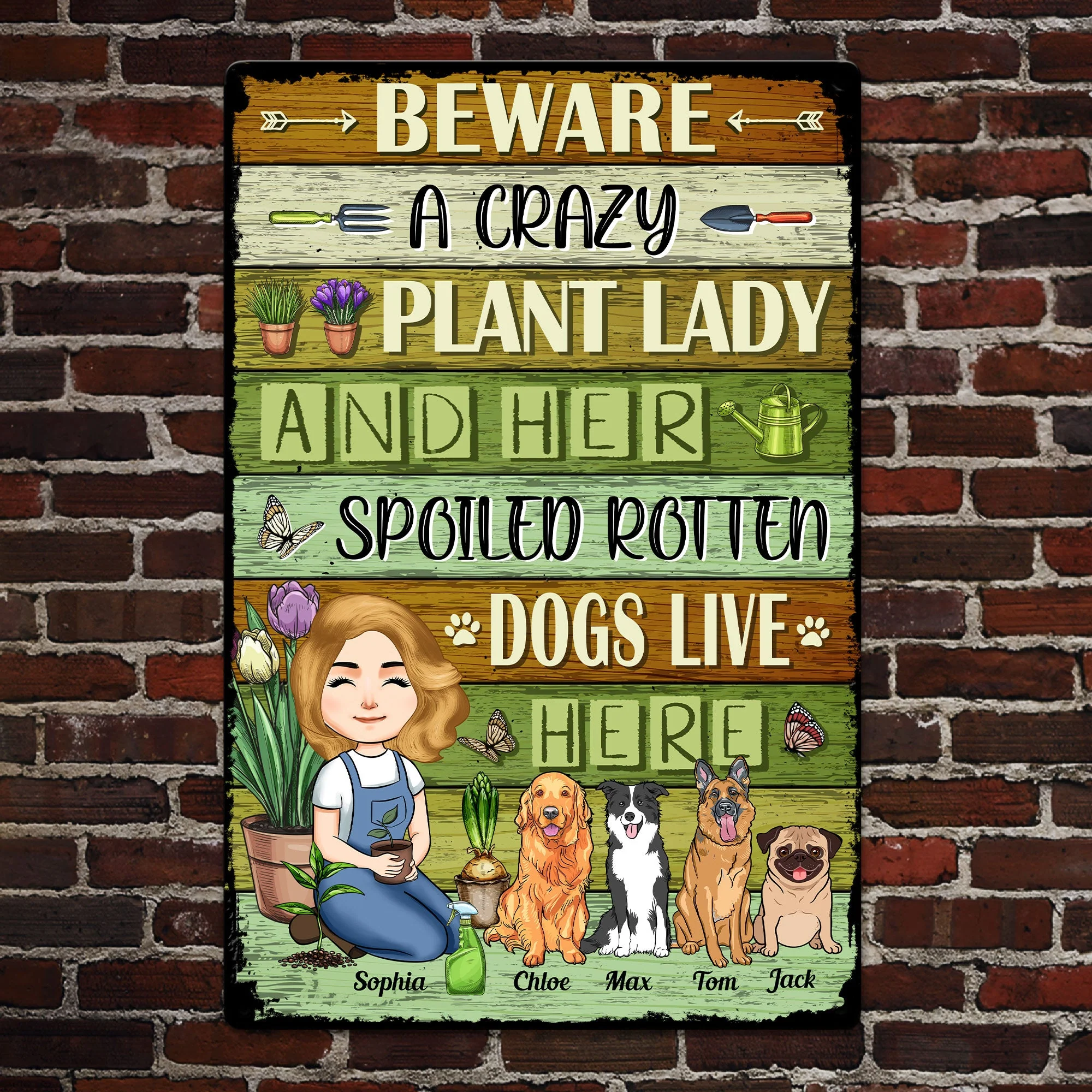 Beware Of Spoiled Rotten Dog - Personalized Metal Sign - Image 2