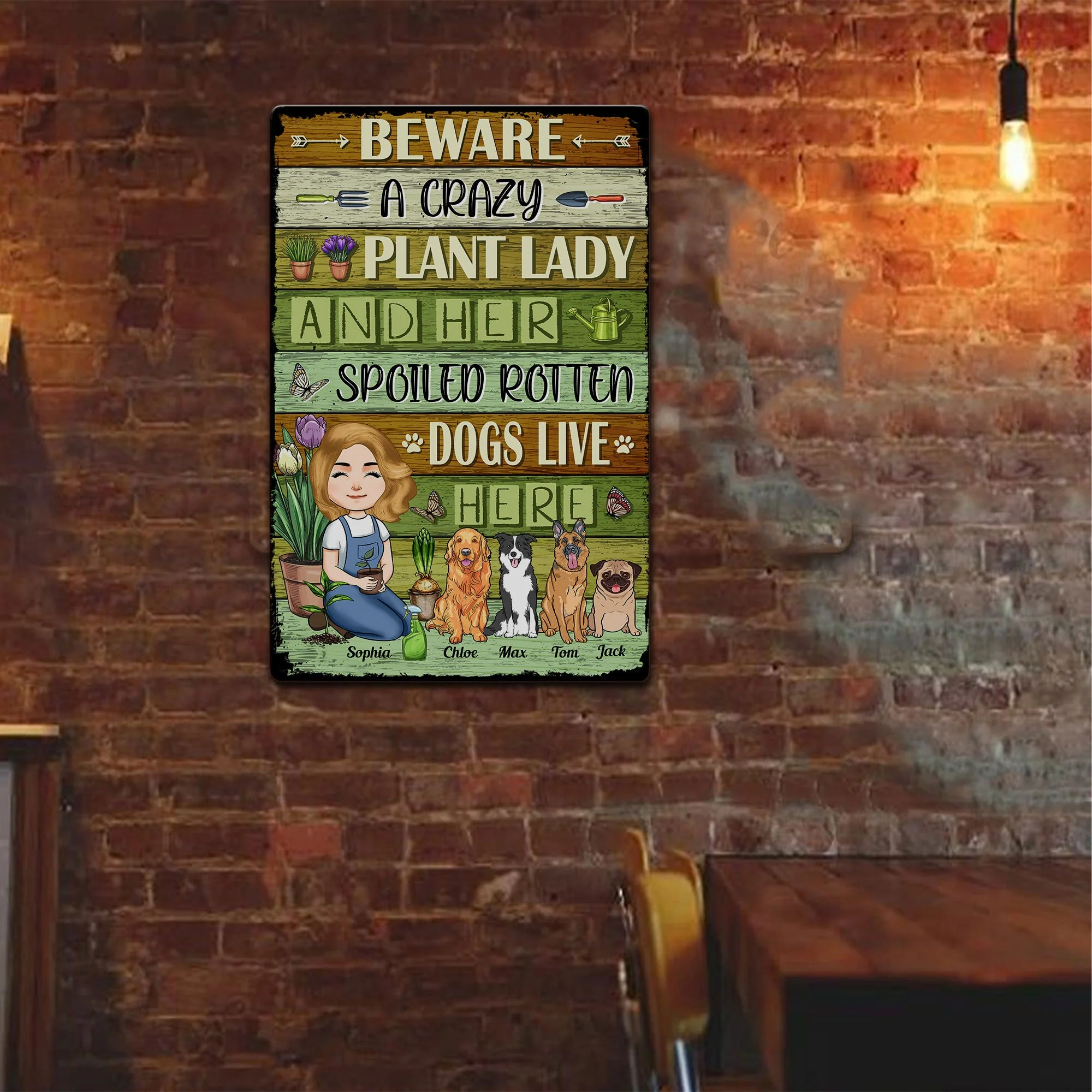 Beware Of Spoiled Rotten Dog - Personalized Metal Sign - Image 3