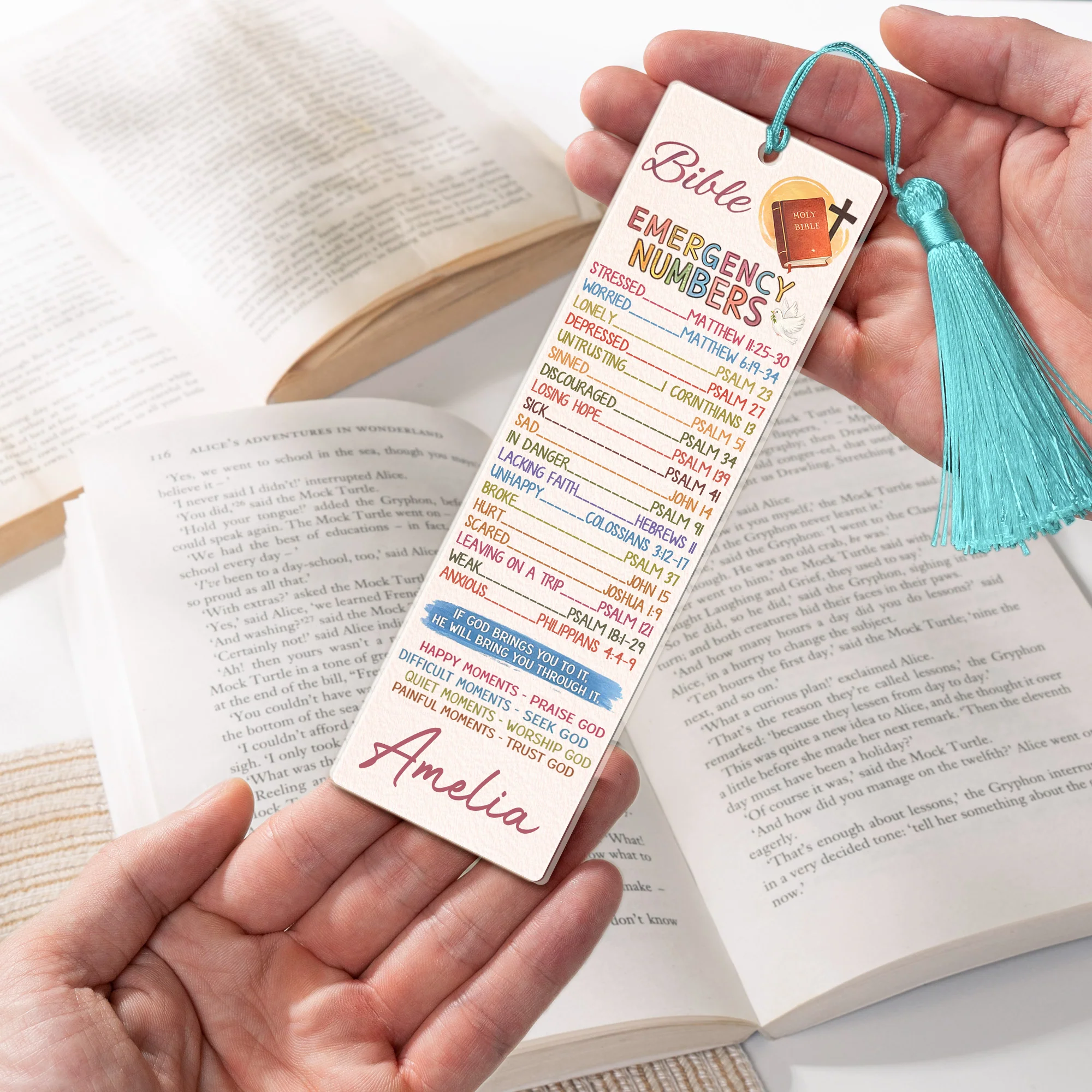 Bible Emergency Numbers - Custom Acrylic Bookmark - Image 3