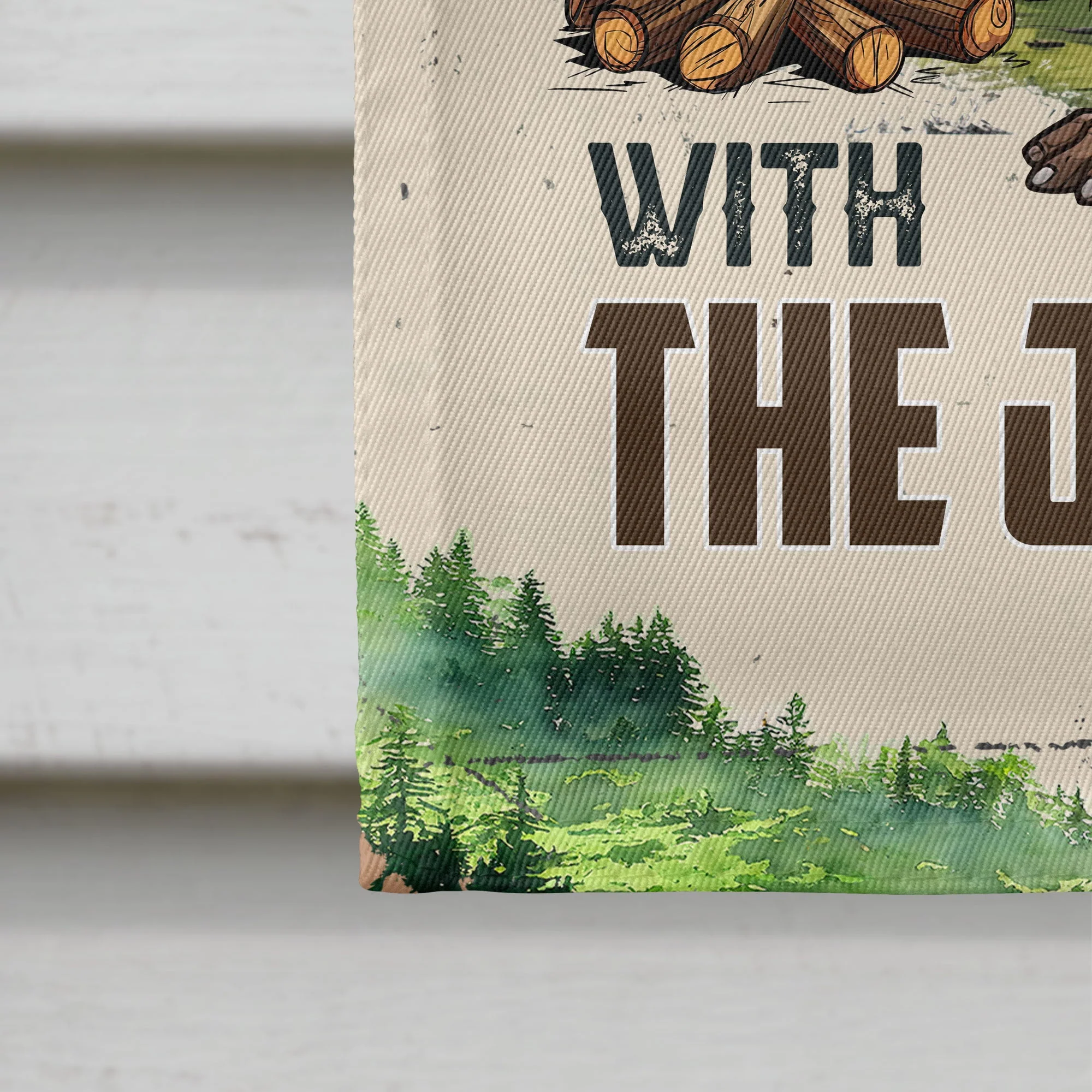 Bigfoot Camps Here With Us - Personalized Flag - Image 4