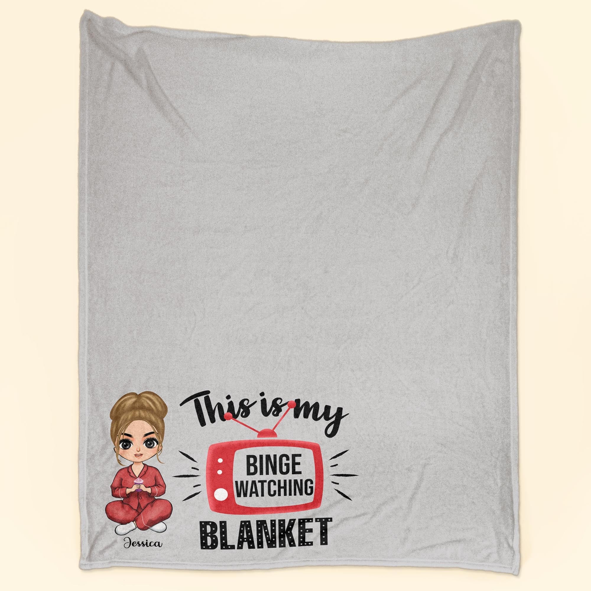 Binge Watching Blanket - Personalized Blanket - Birthday Gift For Her, Girl, Woman