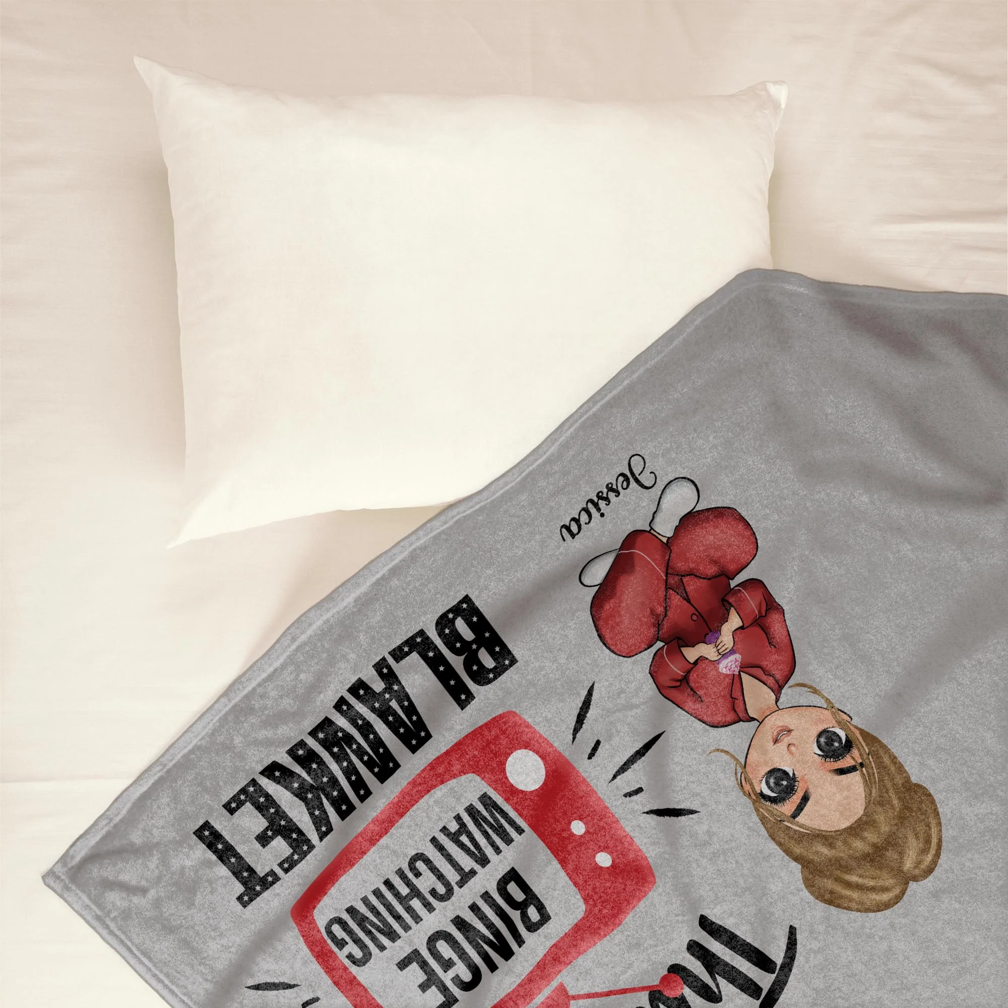 Binge Watching Blanket - Personalized Blanket - Birthday Gift For Her, Girl, Woman - Image 3