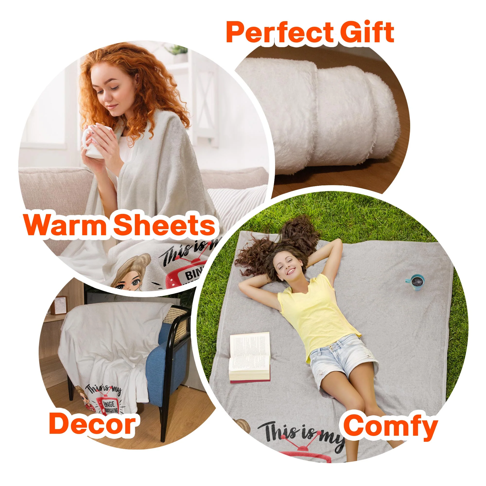 Binge Watching Blanket - Personalized Blanket - Birthday Gift For Her, Girl, Woman - Image 5