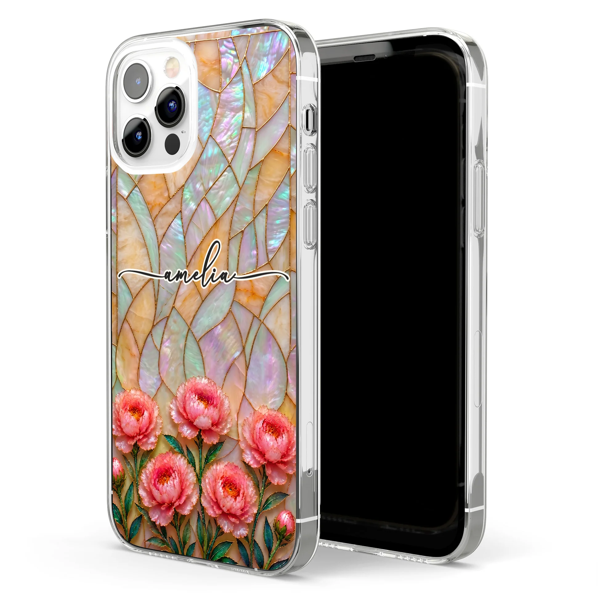 Birth Flower Mother Of Pearl Exchange Gifts For Women - Personalized Phone Case - Image 4