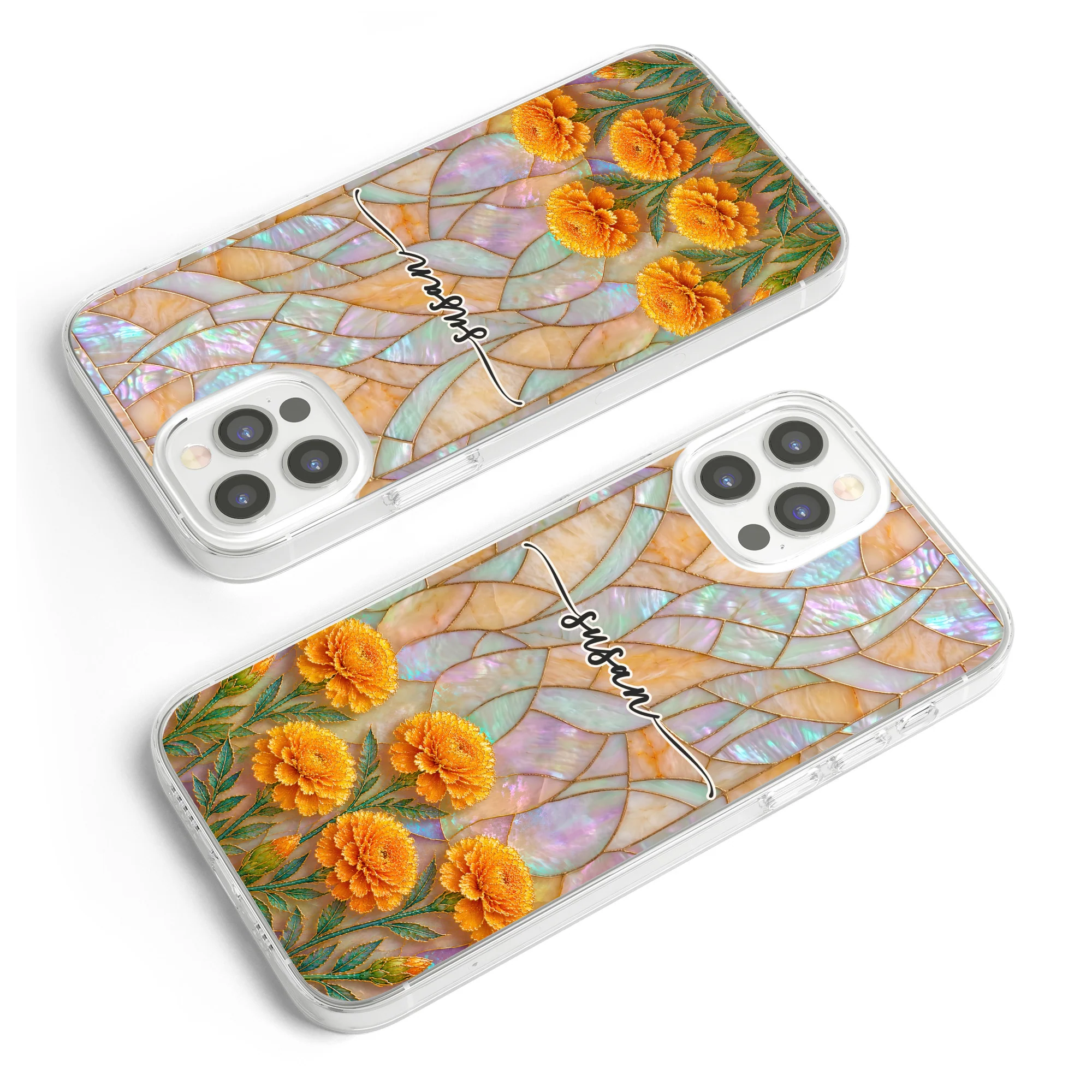 Birth Flower Mother Of Pearl Exchange Gifts For Women - Personalized Phone Case - Image 5