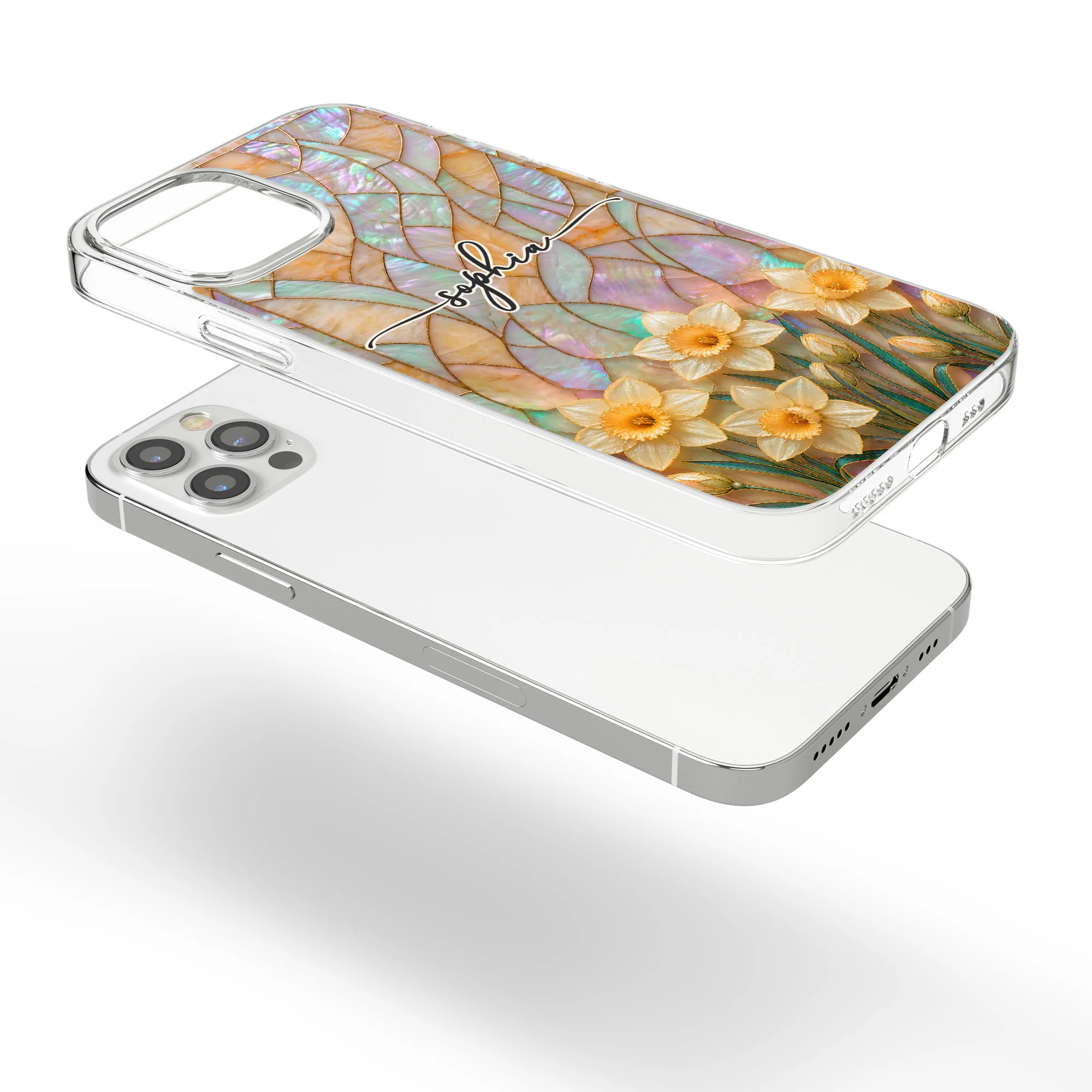 Birth Flower Mother Of Pearl Exchange Gifts For Women - Personalized Phone Case - Image 6