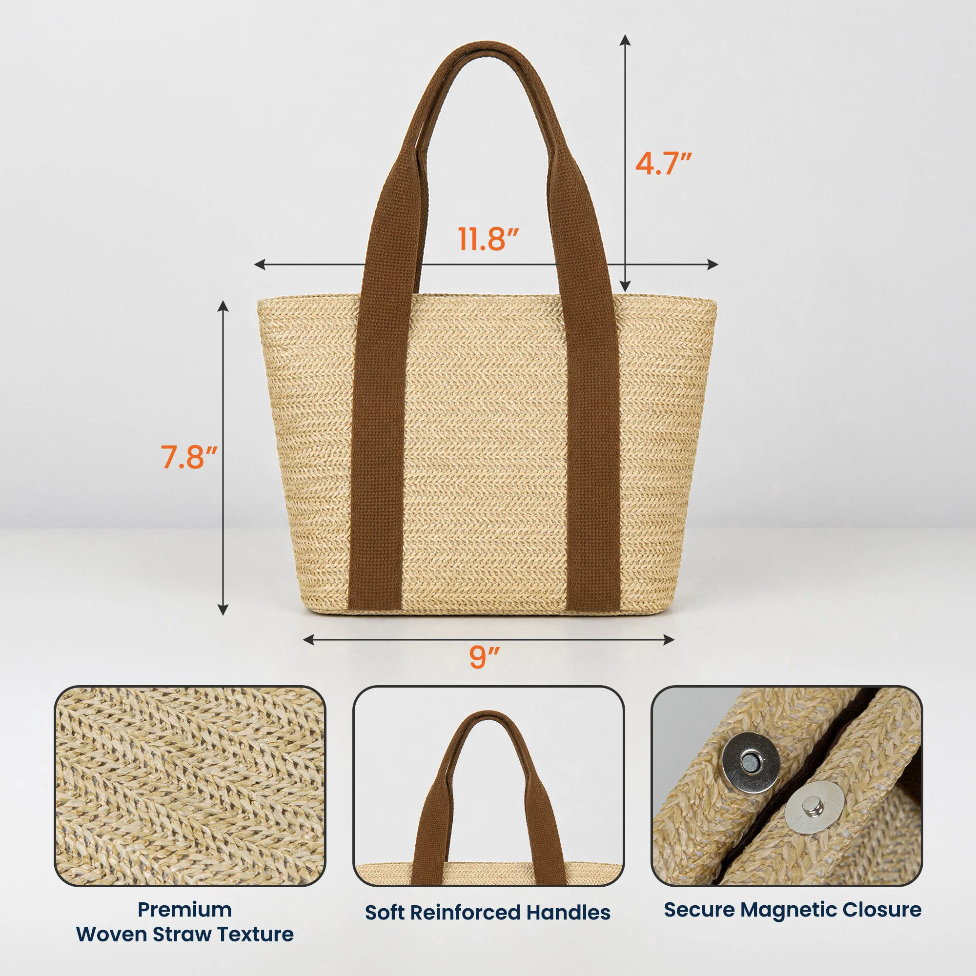 Birth Flower With Name In Summer - Personalized Straw Bag - Image 5