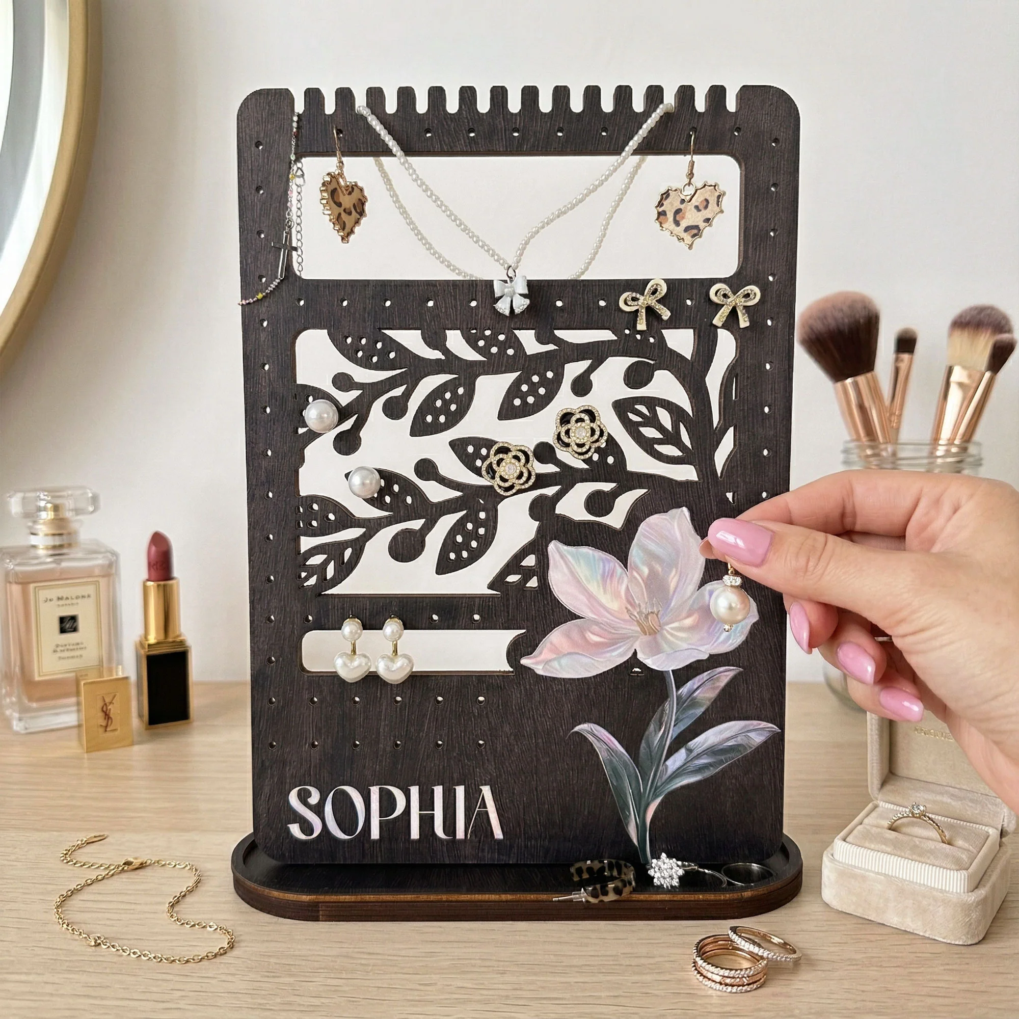 Birth Month Flower Self-Gift, Gift For Daughter, Friend - Personalized Wooden Plaque - Image 3