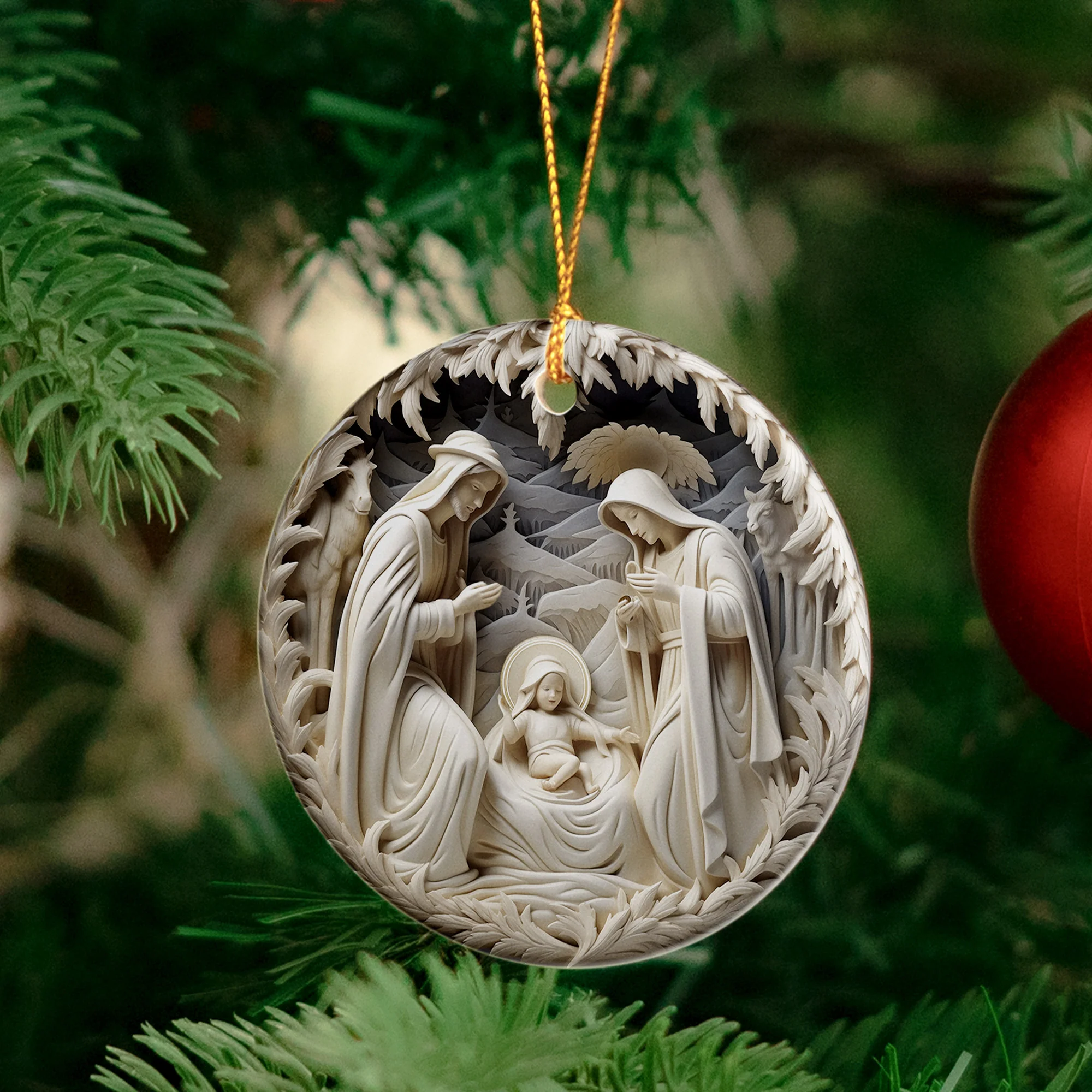 Birth Of Jesus - Ceramic Ornament - Image 4