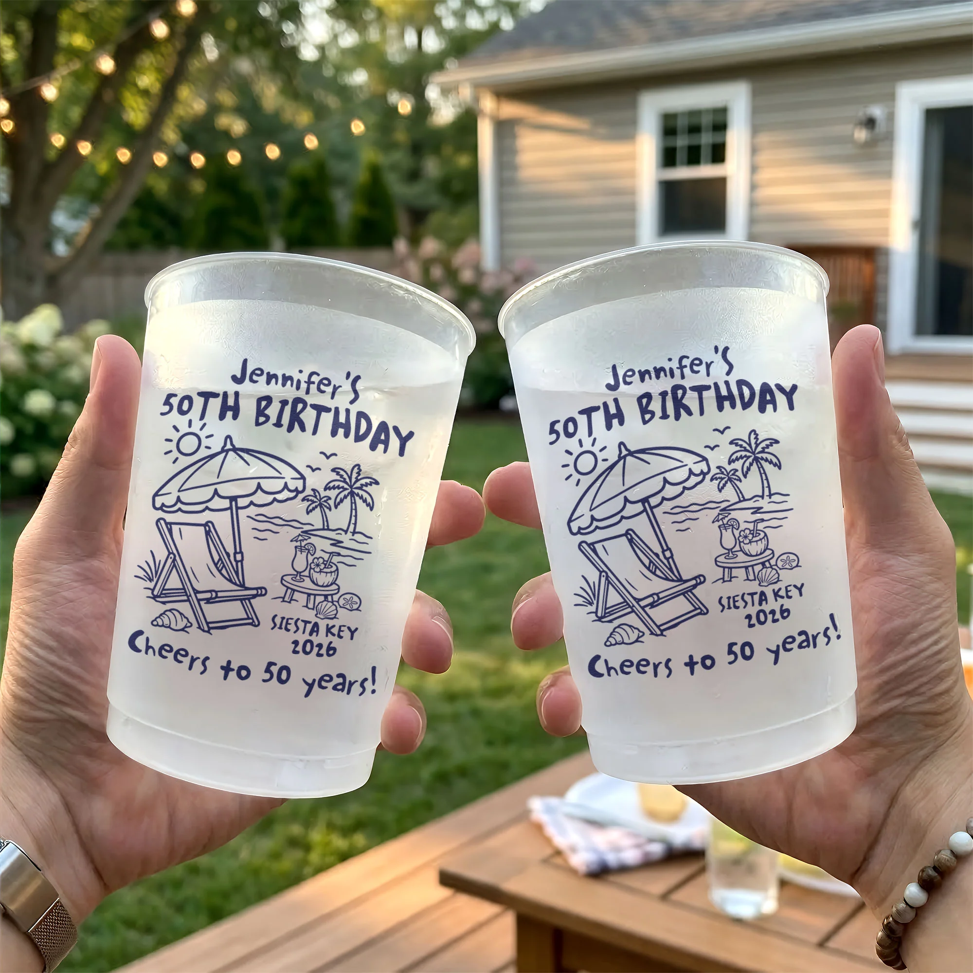 Birthday Beach Coastal - Personalized Cups - Image 4