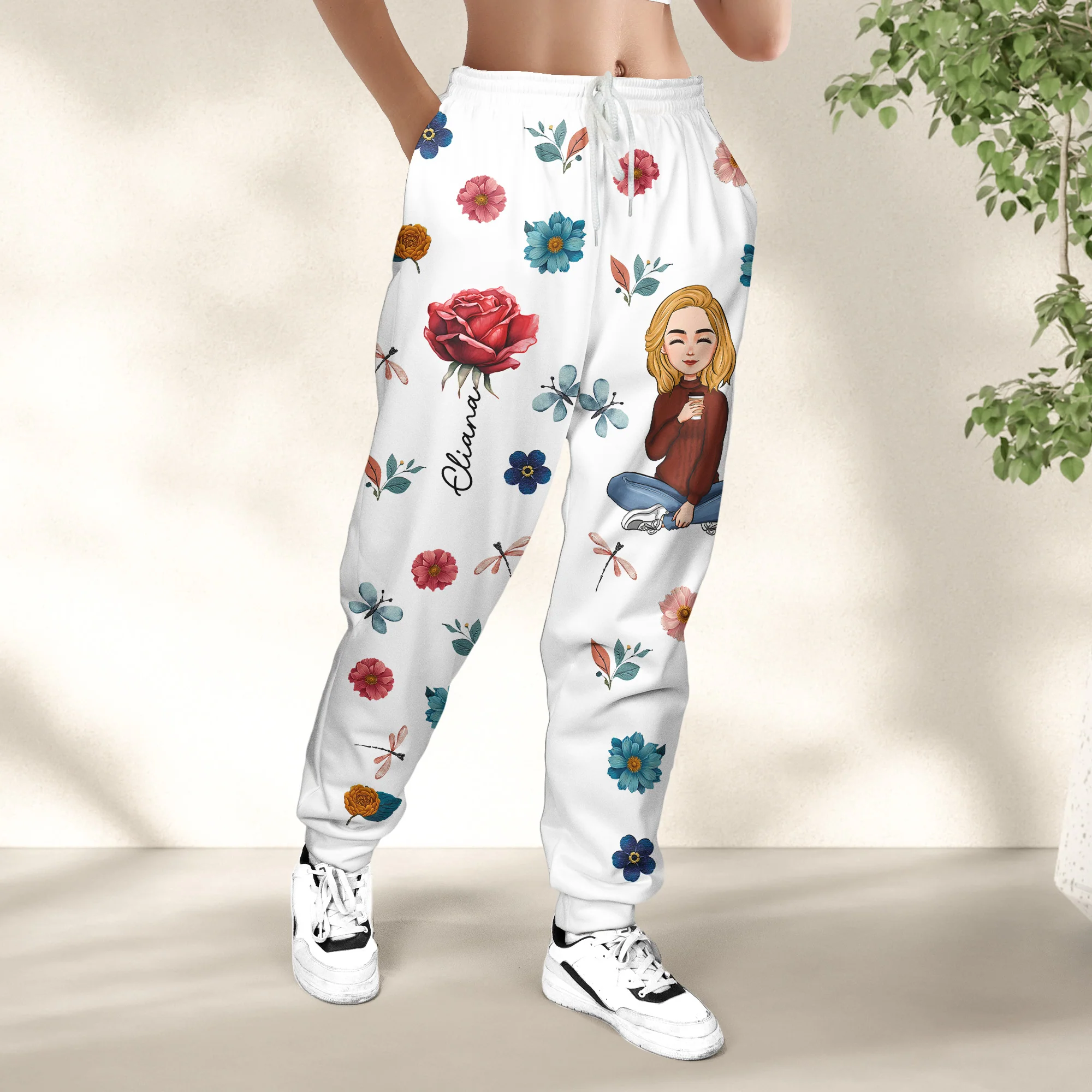 Birthday Flower With Name - Personalized Sweatpants - Image 3