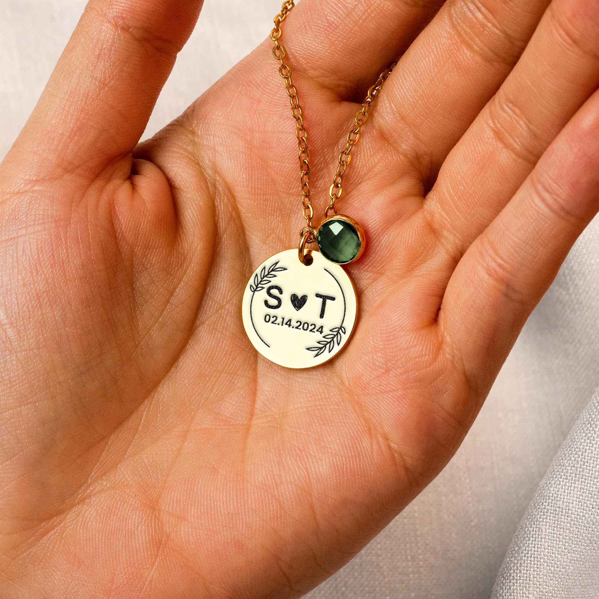 Birthstone Necklace Gift For Wife Girlfriend - Personalized Birthstone Necklace - Image 2