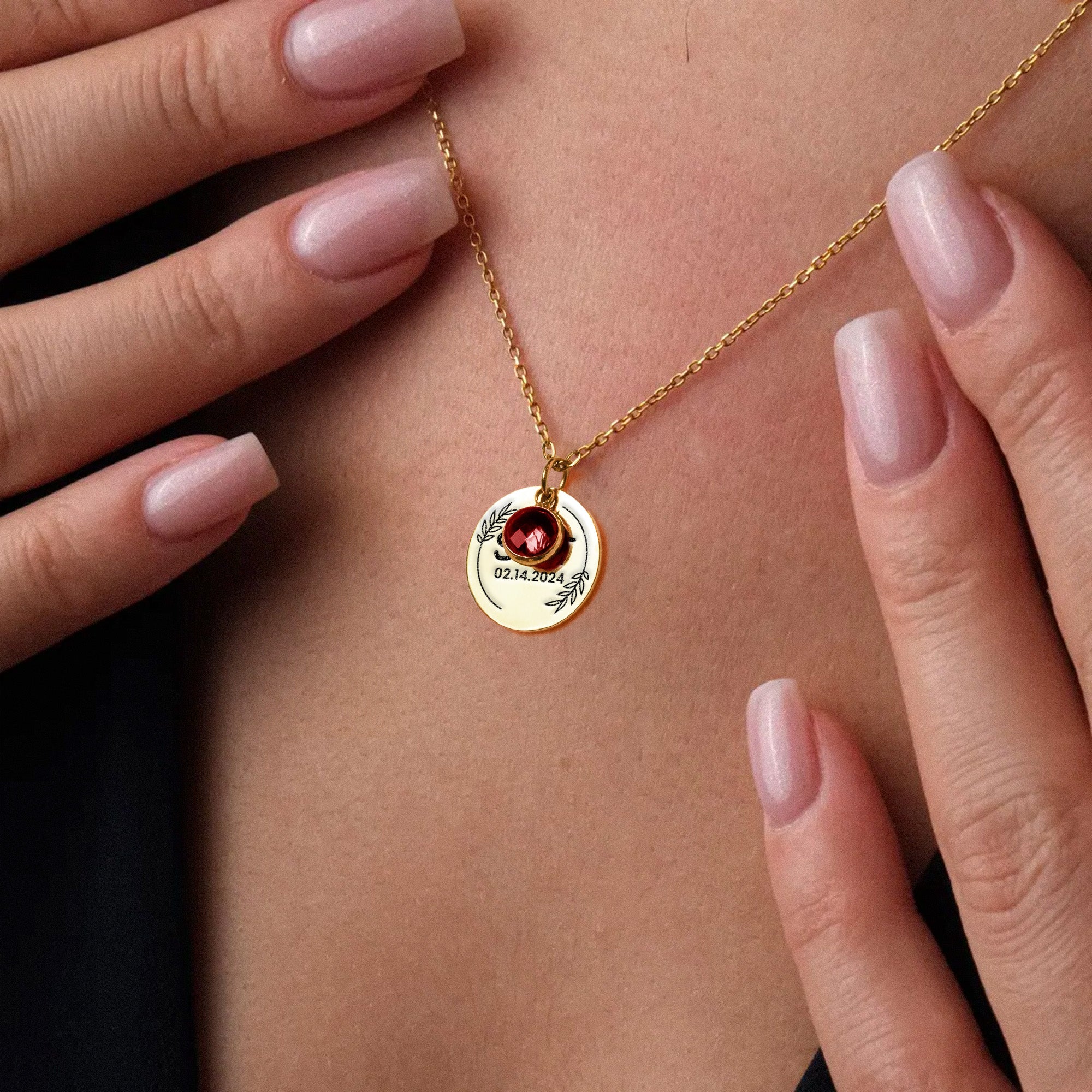 Birthstone Necklace Gift For Wife Girlfriend - Personalized Birthstone Necklace - Image 4