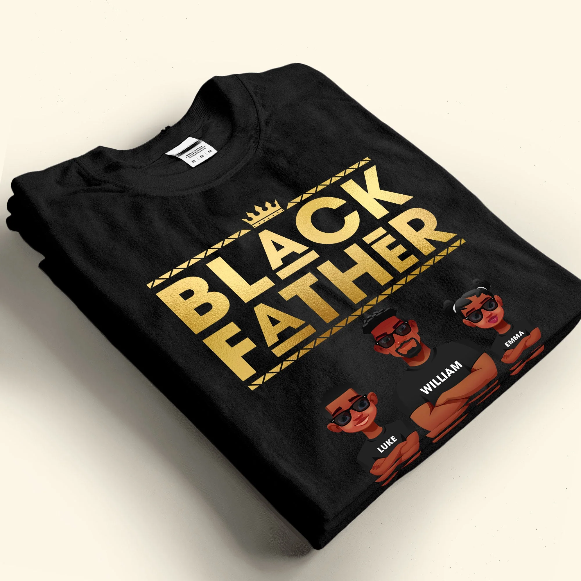 Black Father King Dope Dad - Personalized Shirt - Image 3