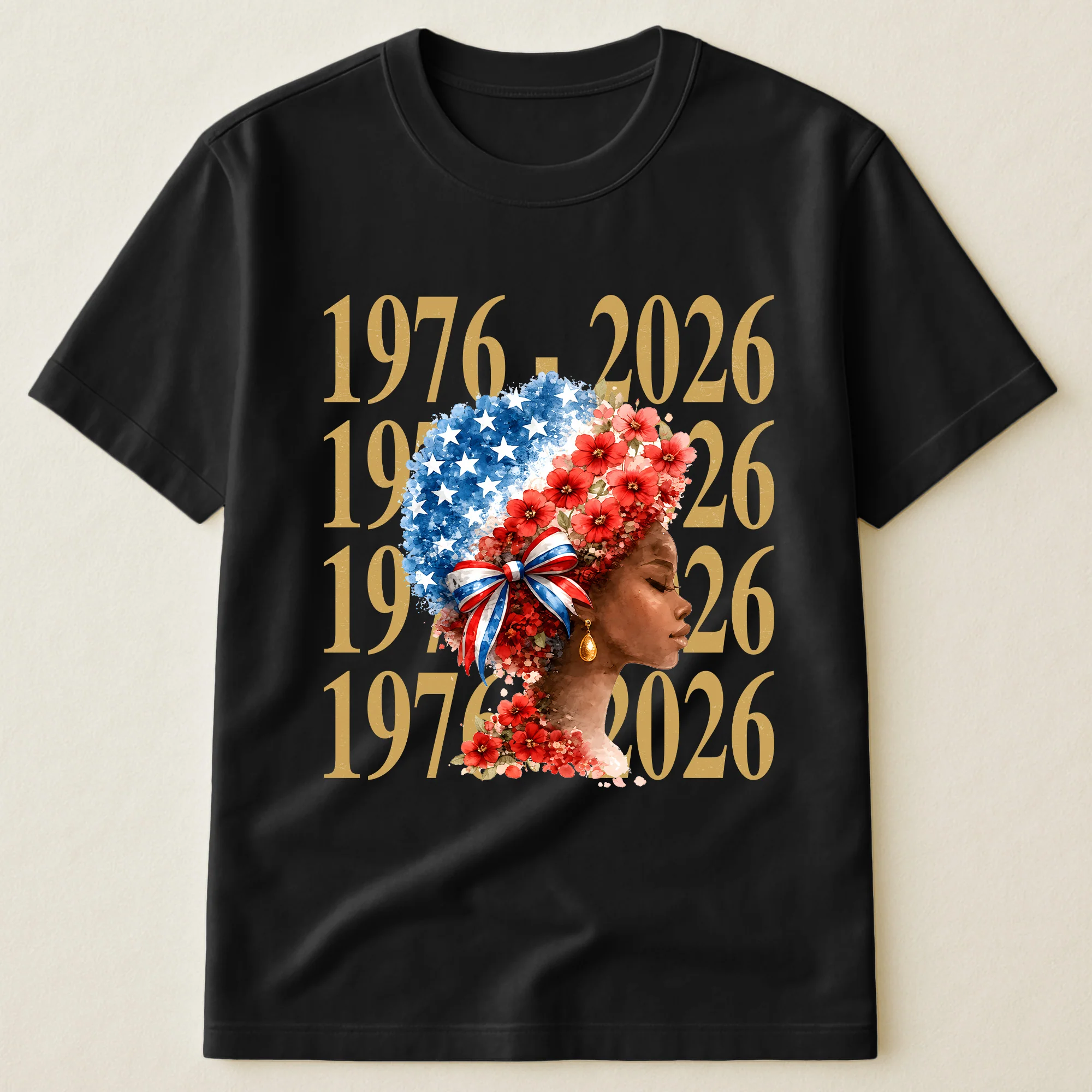 Black Woman Patriotic Afro - Shirt