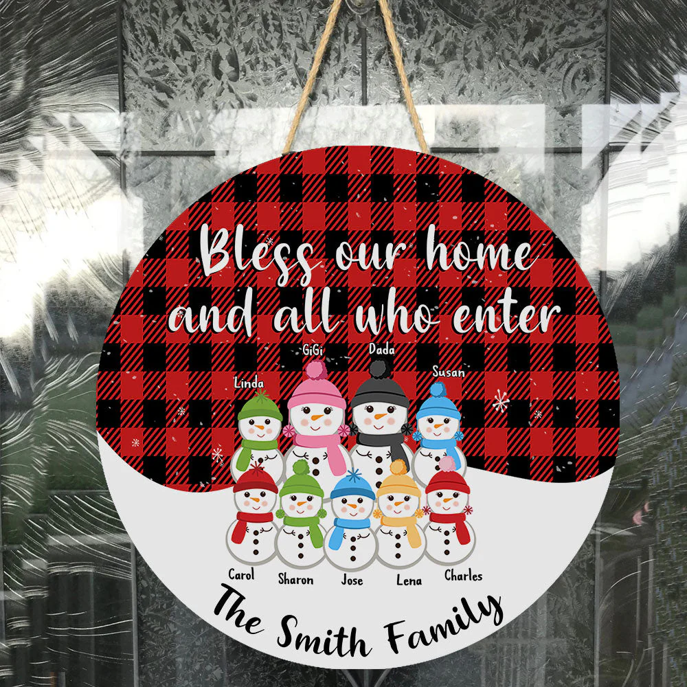 Bless This Home And All Who Enter - Personalized Wood Wreath - Image 2